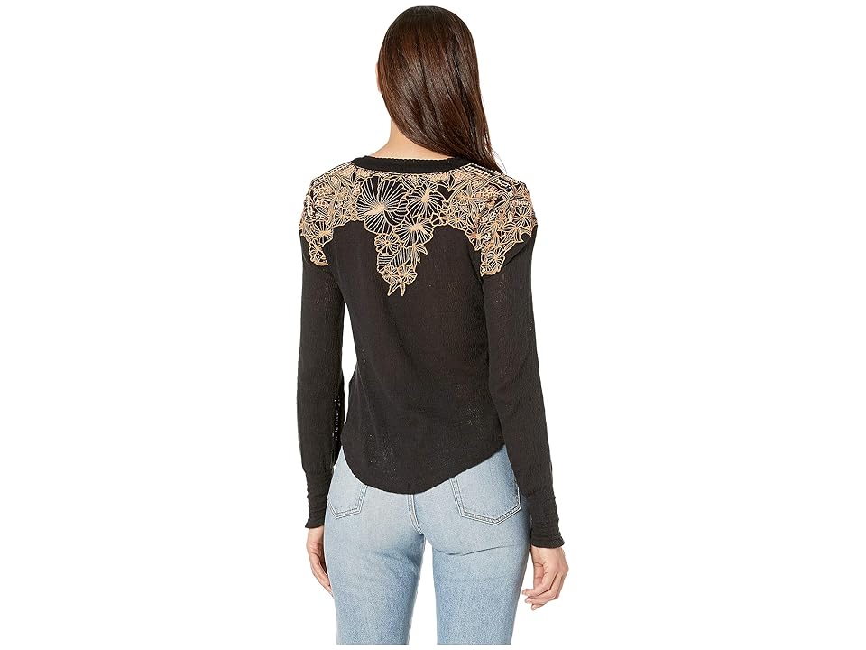 

Free People Easy Breezy Henley (Black) Women's Clothing
