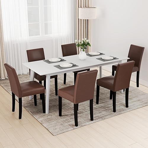 Miniatura 12 de Juego de 6 sillas de comedor tapizadas de tela moderna, sillas de comedor de diseño elegante (juego de 6 unidades), color gris