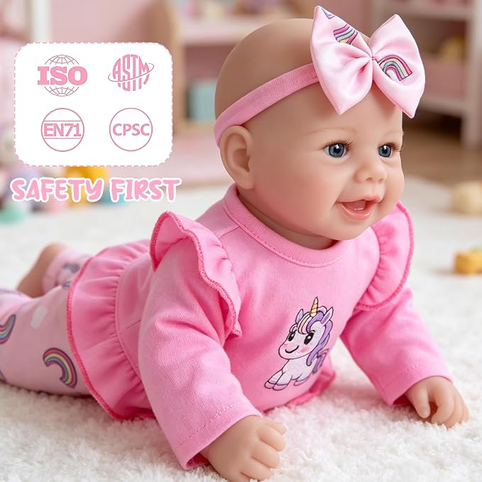 Muñeca bebé realista EKOKIZ de 17 pulgadas miniatura 6