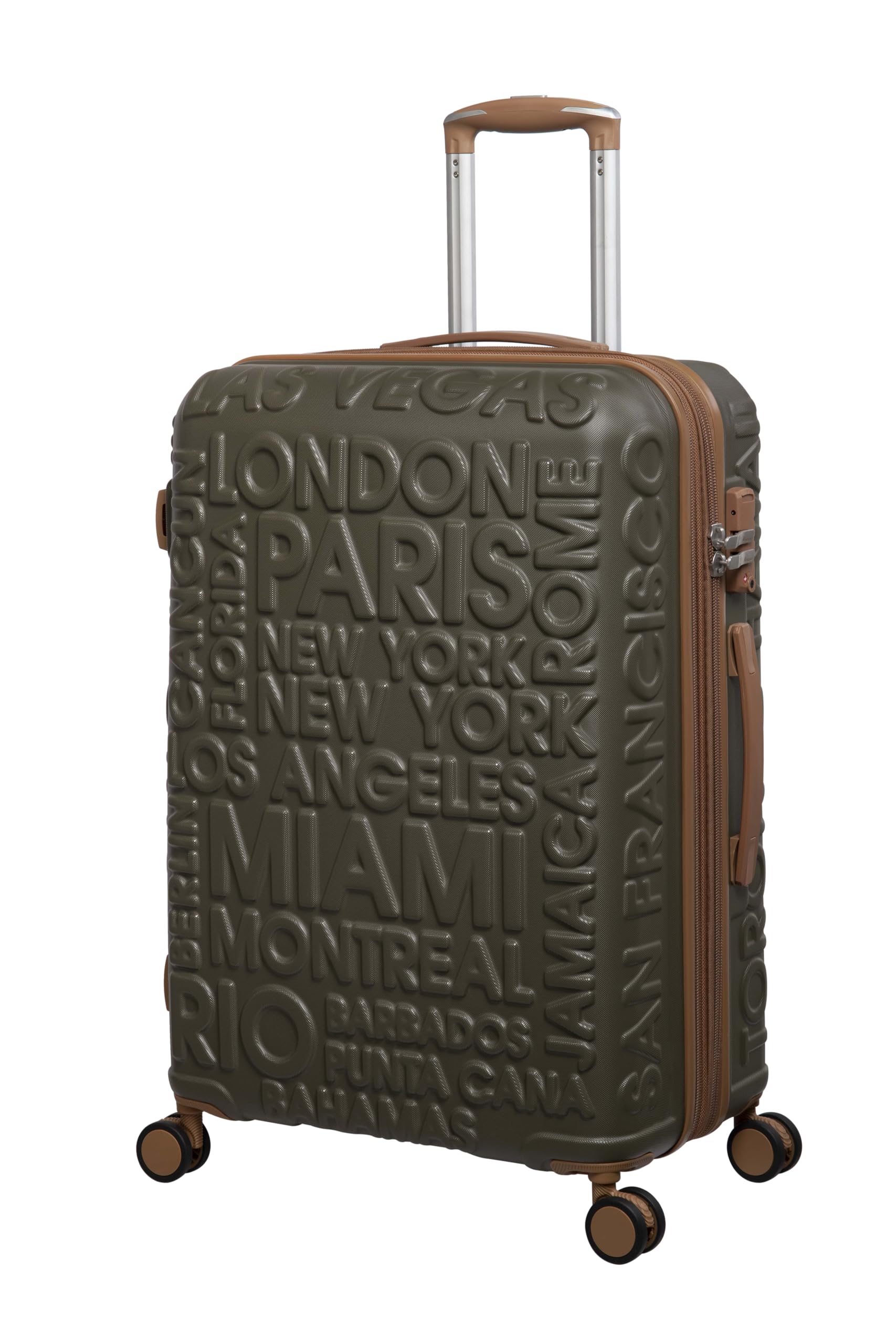 Destinations-Dark Olive-Medium-24 inches-Expandable Hardsided Suitcase Travel Bag 8 Wheel Trolley Bag with TSA Lock & Wet Pouch Inside-image-9