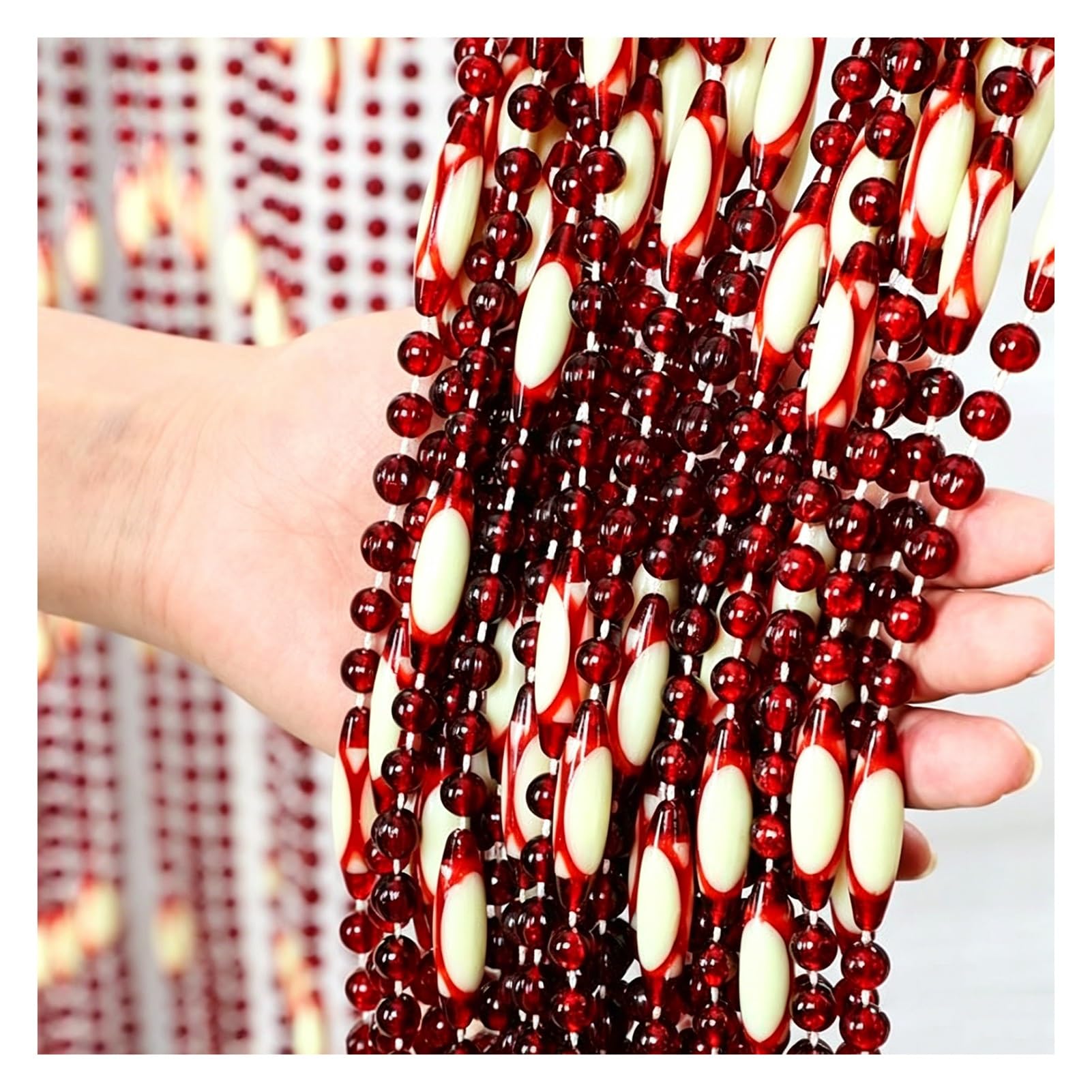 Vnook Beaded Curtain,Crystal Acrylic String Door Divider, Hanging Partition Decorative Home Decor Privacy Curtain for Living Room, Bedroom Room Divider(100x200cm)