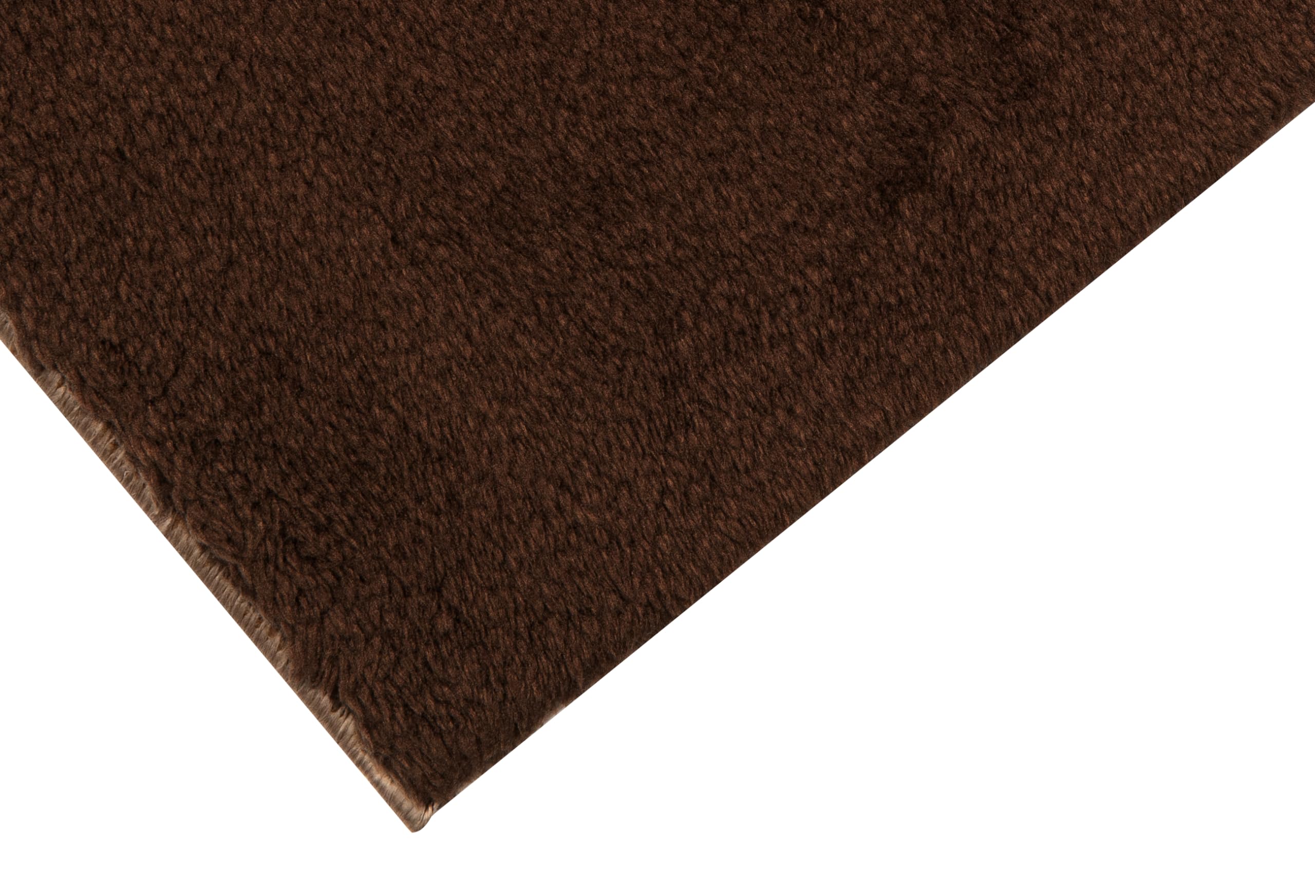 TAPISO Cuddle Teppich Hochflor Langflor Braun Dunkelbraun Shaggy Einfarbig rutschfest Waschbar Wohnzimmer Schlafzimmer Kinderzimmer ÖKOTEX 160 x 220 cm