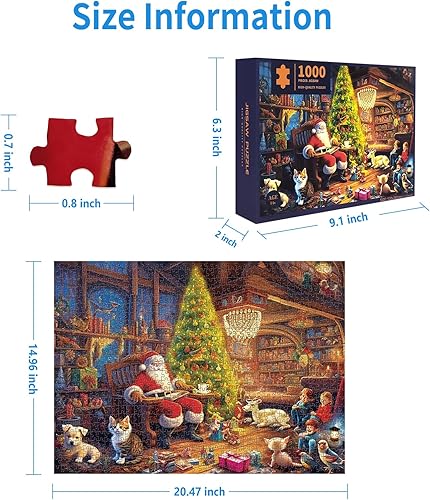 Miniatura 3 de Rompecabezas de Navidad de 1000 piezas para fiesta en casa de Papá Noel, rompecabezas pequeño de 1000 piezas para adultos, rompecabezas de Navidad,