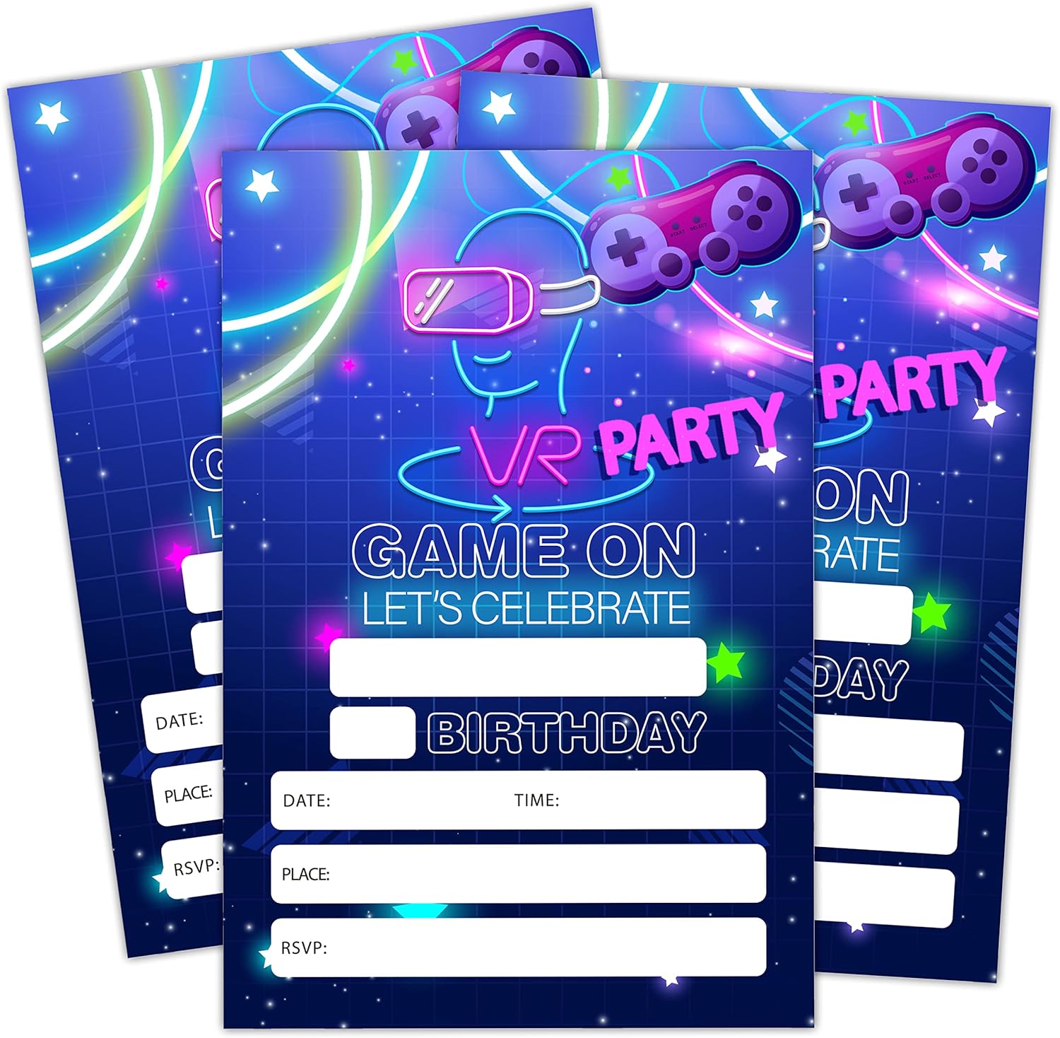 Birthday Invitations, Virtual Reality Party Decorations, Supplies, On Augmented