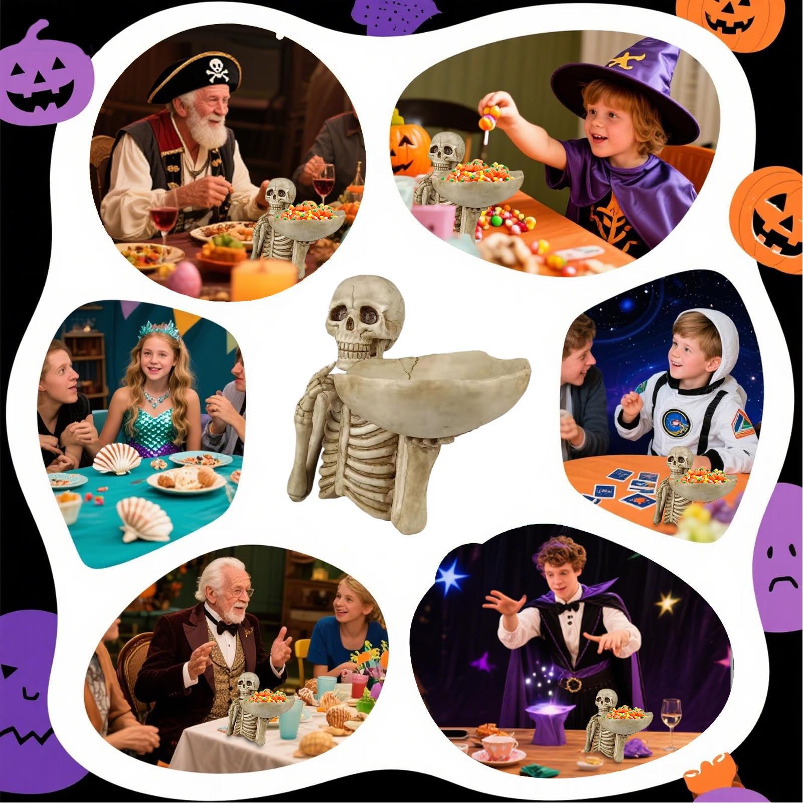 Skelett Servierschale - Halloween Cupcake Boxen - Resinen Dekoration Für Tischdekoration Partyartikel Süßigkeiten Urlaub