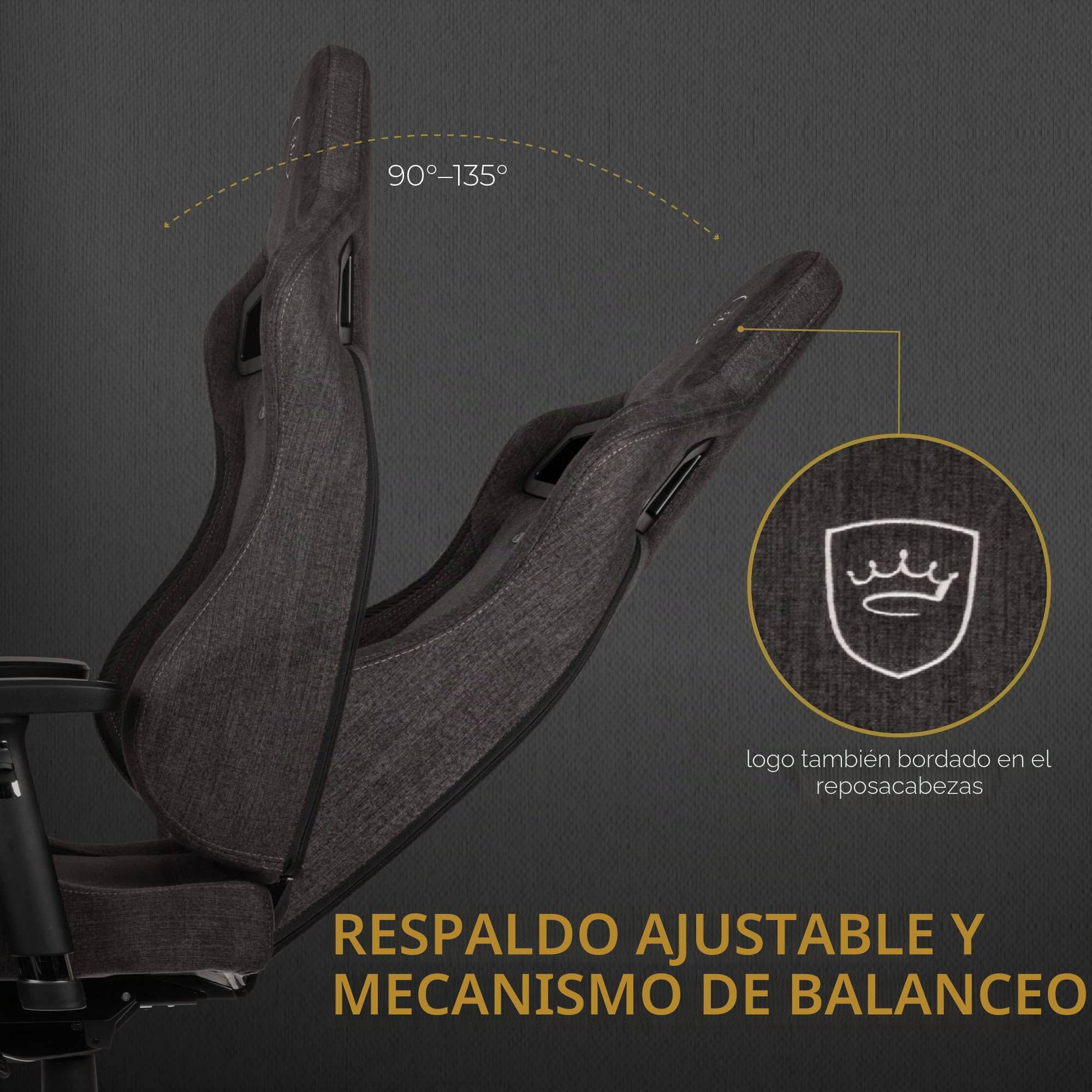 Noblechairs Epic TX Silla de Oficina Ergonómica Tela TX | Silla de oficina ergonómica, con ruedas, ideal escritorio y teletrabajo