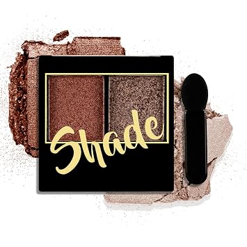 Shimmer Glitter Eyeshadow Palette-2 Colors Eye Highlighter Powder with Applicator, Pigments for Glowing Makeup, Effortless Blend
