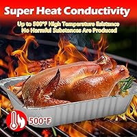 Vista 3 de Bandejas de papel de aluminio de 9x13, paquete de 10 bandejas desechables de tamaño medio, sartenes de estaño resistentes profundos, recipientes