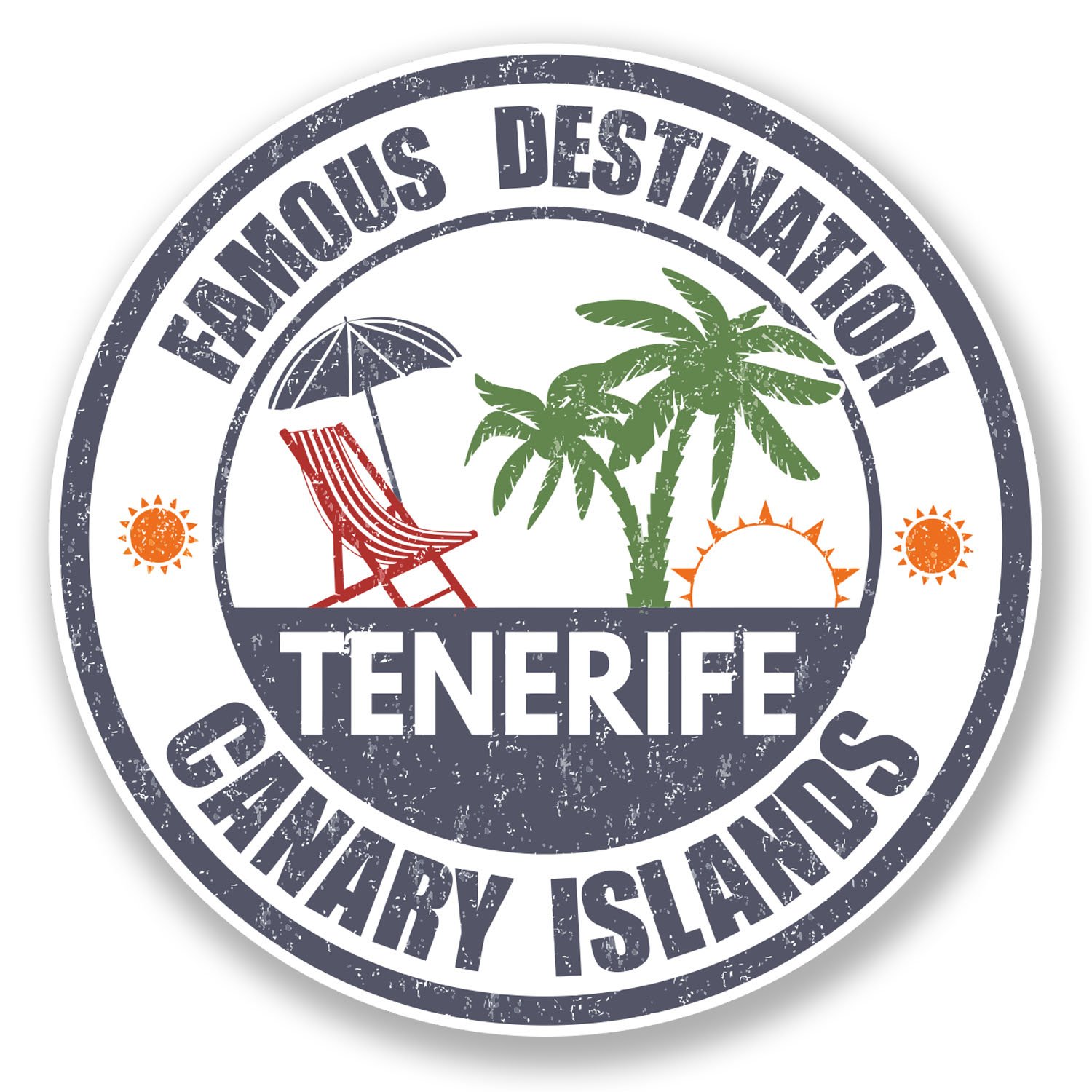 Destinationvinyl Multi 2 X 10Cm Tenerife Vinyl Sticker Luggage Travel Tag Spain Canary Islands #6730 (10Cm X 10Cm)