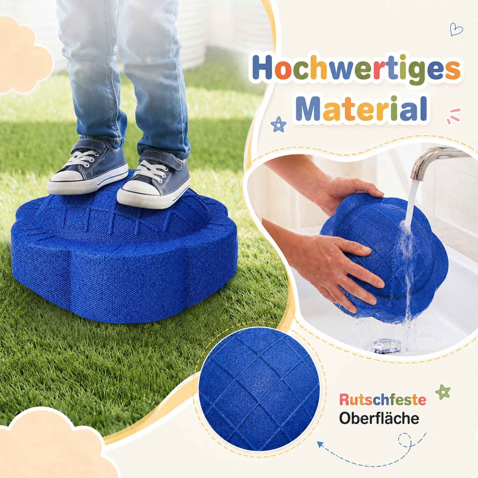 Juego de 6 piedras apilables para niños, con rueda de la suerte, piedras de