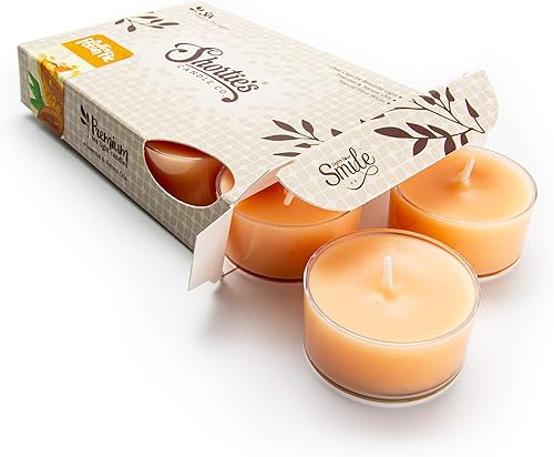 Butter Pecan Pie - Velas de té de alta calidad, altamente perfumadas con aceites naturales, 6 velas de té beige, hermosa luz de velas, fabricadas en