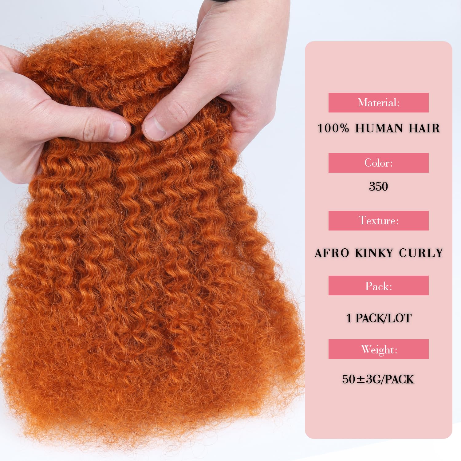 Afro Kinkys Bulk Human Hair 50g/Pack for Mini Twist Braiding Hair for Dreadlocks Loc Repair, Twists - Image 4