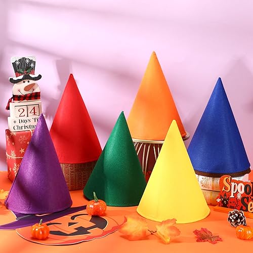 Miniatura 4 de SATINIOR Sombreros de gnomo, accesorio de crayón de fieltro, sombrero de cono de bruja enana para adultos, Halloween, Navidad