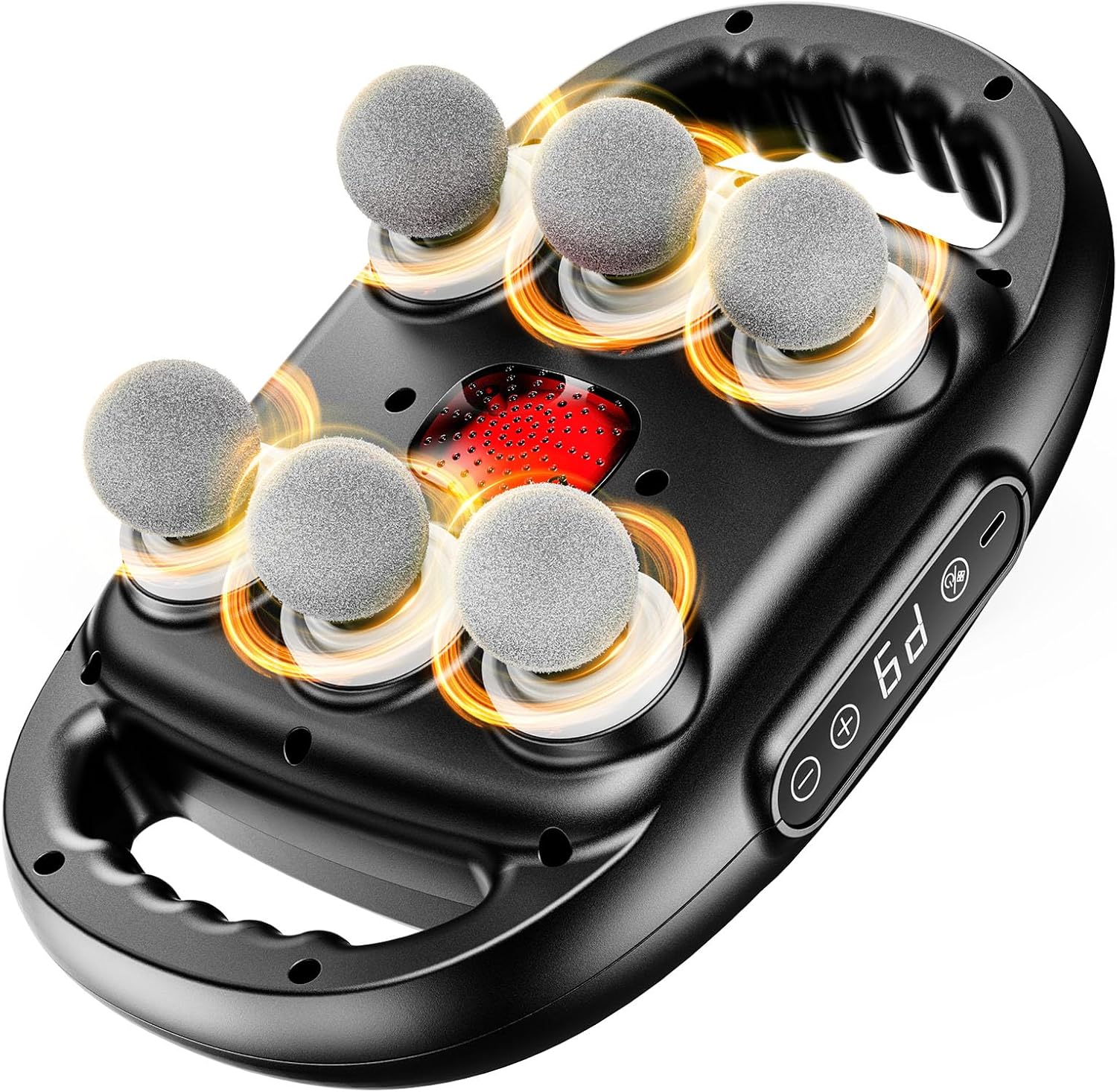 6-Head Massage Gun, Deep Tissue Back Massager with 32 Adjustable Intensities & 9 Modes, Electric Percussion Massager, Gun Tool for Back/Shoulders/Legs/Arms/Neck & Full Body Muscle Pain Relief