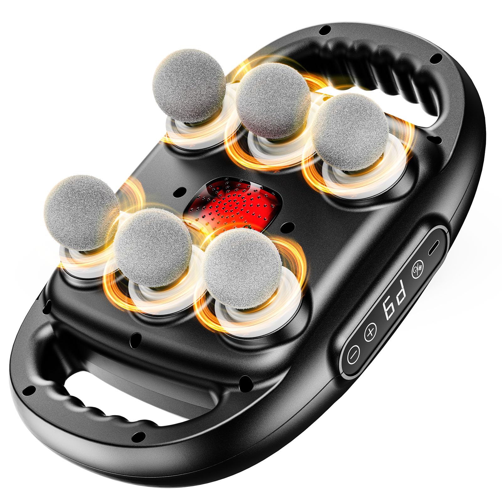 6-Head Massage Gun Deep Tissue Back Massager with 9 Adjustable Intensities 9 Modes Electric Percussion Massager Gun Tool
