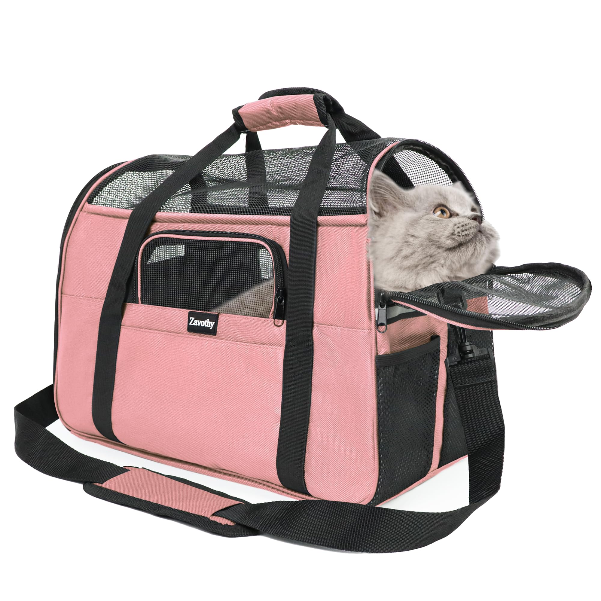 Sac de Transport Zavothy pour Chats et Chiens, Respirant et Pliable, M