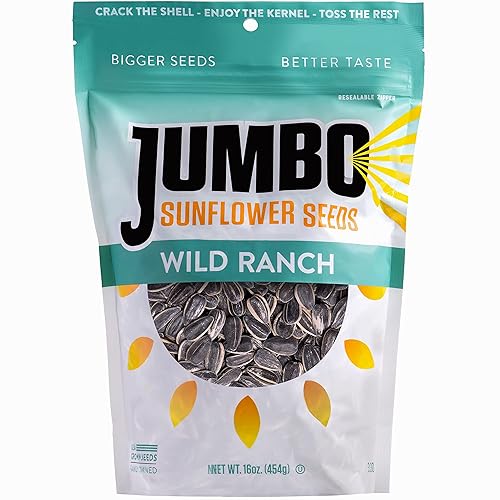 JUMBO SUNFLOWER SEEDS, Ranch, 16 onzas (paquete de 6)