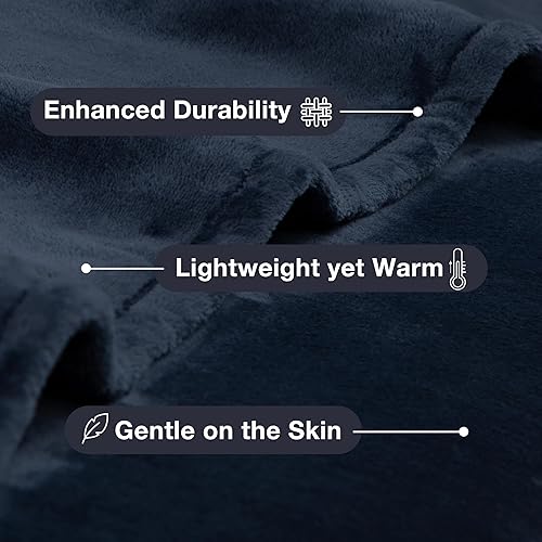 Miniatura 3 de Casual Living 32590 Manta de felpa de forro polar tamaño matrimonialqueen, colección premium de lujo para hogar y hotel, acogedora manta ultra