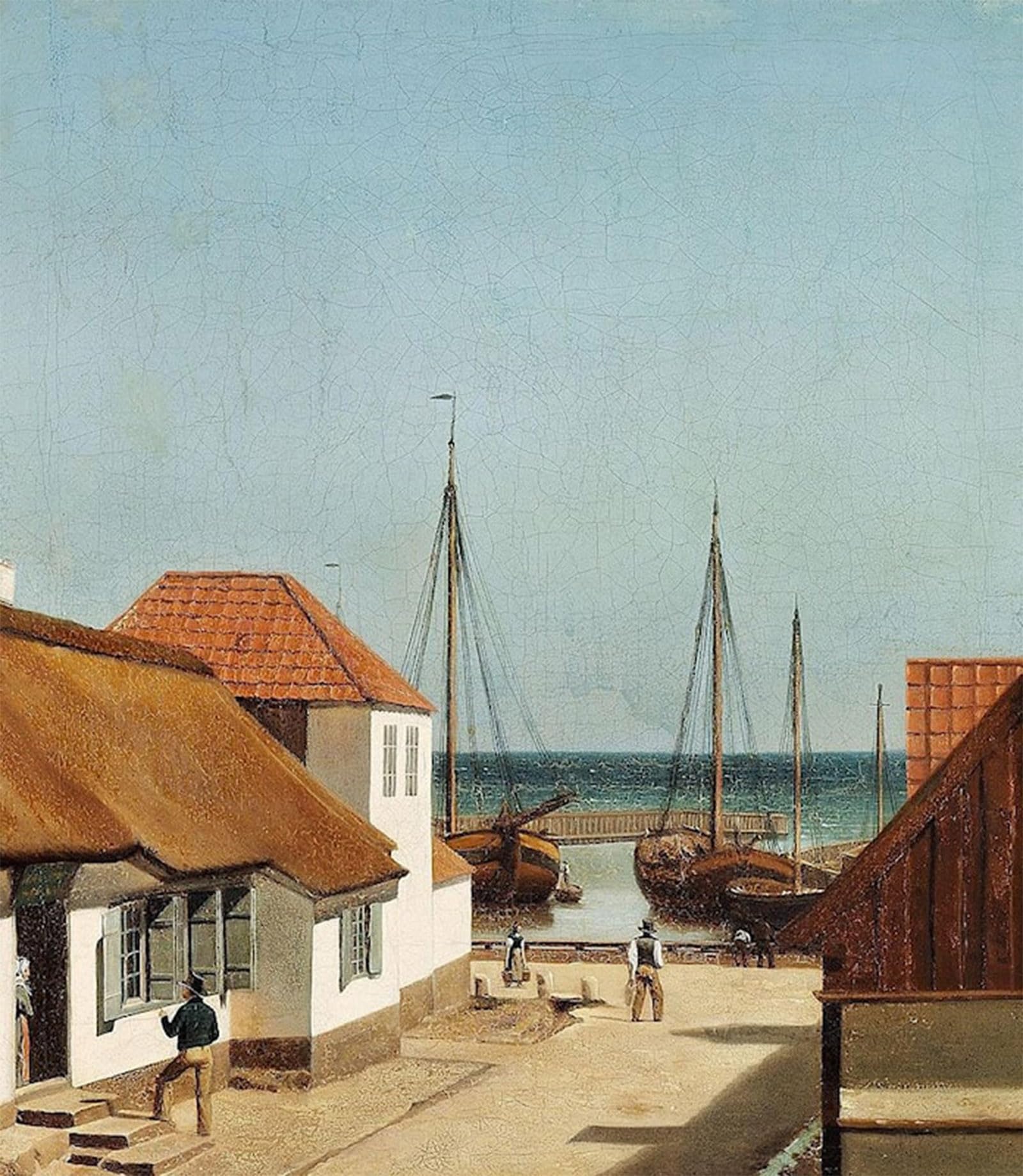 ARTXLXXBN Famous Print Painting Colorful Art Print Partie by Christoffer Wilhelm Eckersberg Canvas Art Decorations for Home Decor 60x90cm