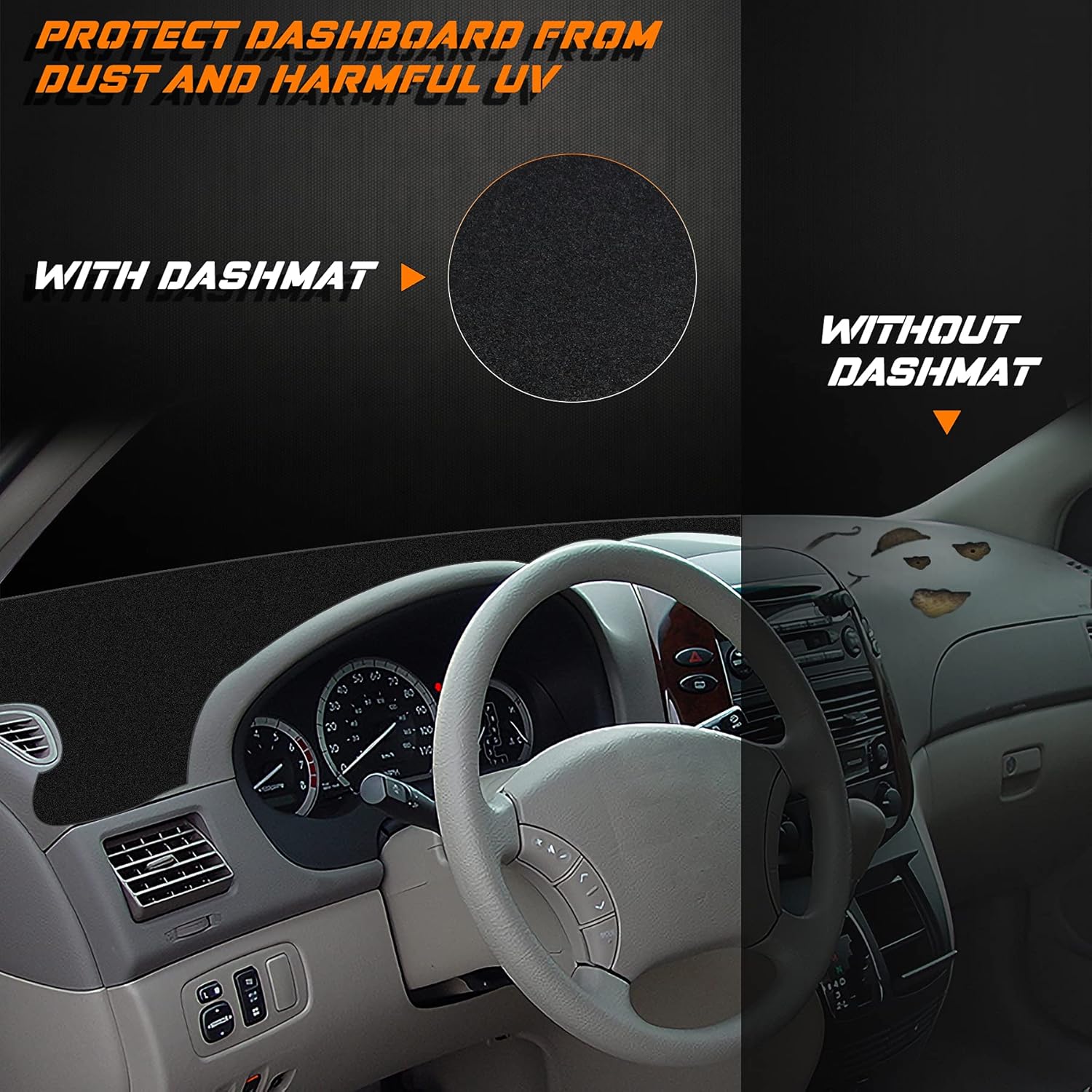 Buy Ndrush Dash Cover Dashboard Mat Pad Compatible With Toyota Sienna 2004 2005 2006 2007 2008 2009 2010 Online In Indonesia B08yyv1nl3