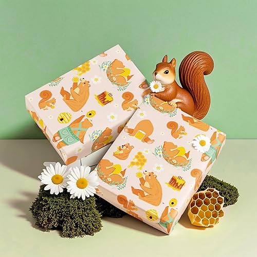 Vista 34 de WRAPAHOLIC Papel de regalo reversible, mini rollo, 17 pulgadas x 33 pies, adorable diseño de gato y azul sólido para cumpleaños, vacaciones