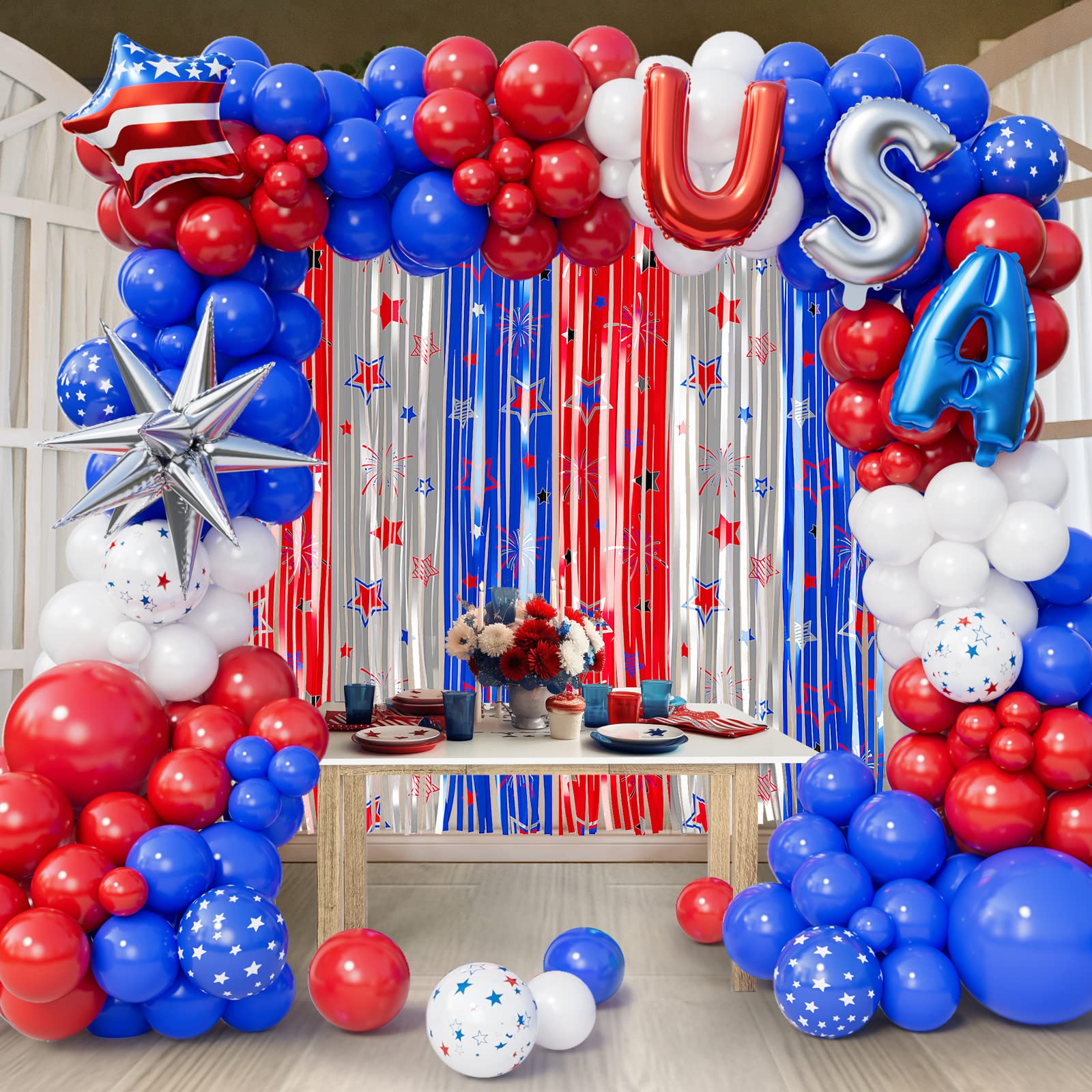 Amazon.com: Bonropin Red White and Blue Balloons Garland Kit with
