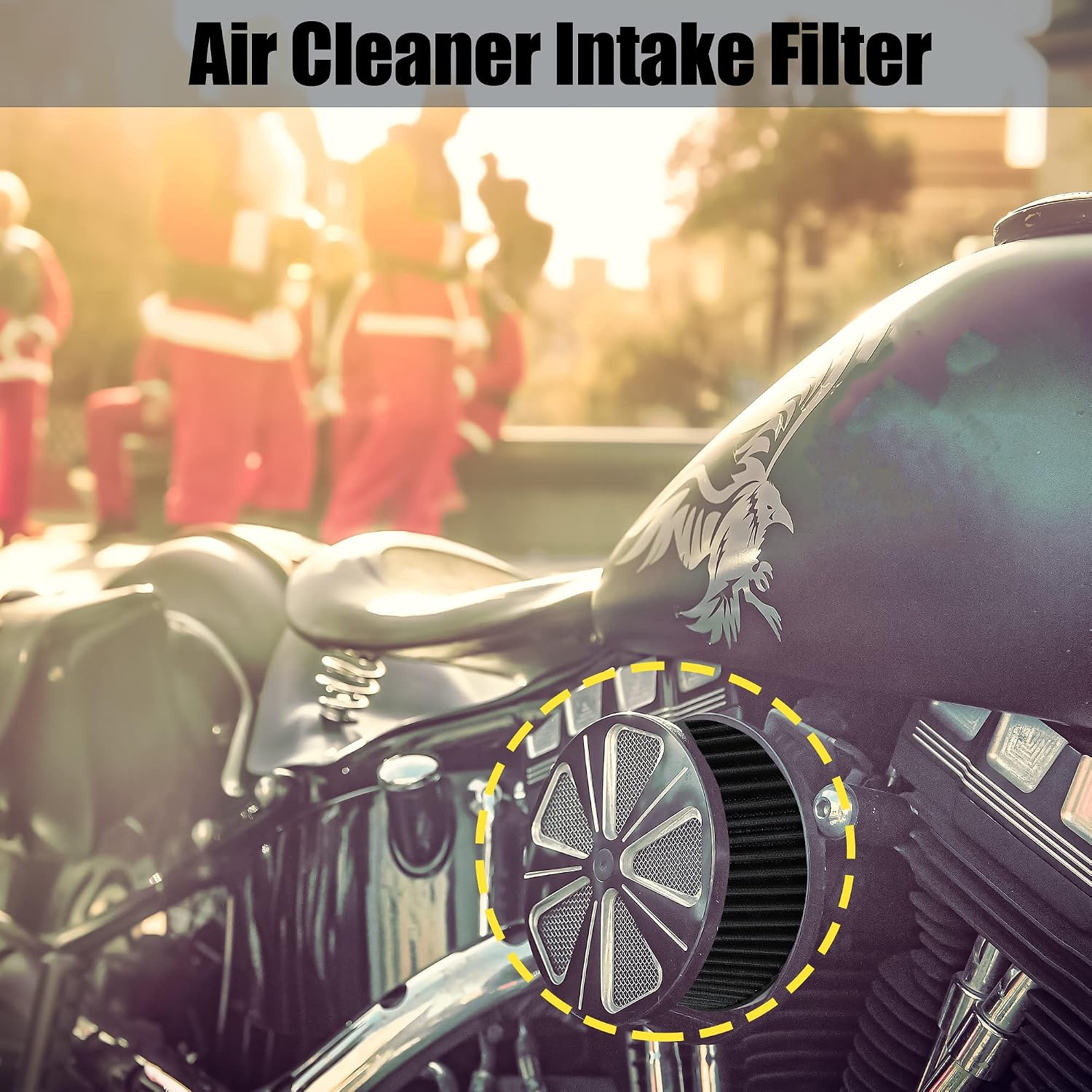 X AUTOHAUX Air Filter Cleaner Replacement for Harley-Davidson Dyna 1993-2015 for Harley-Davidson Fatboy 1993-2015 Black