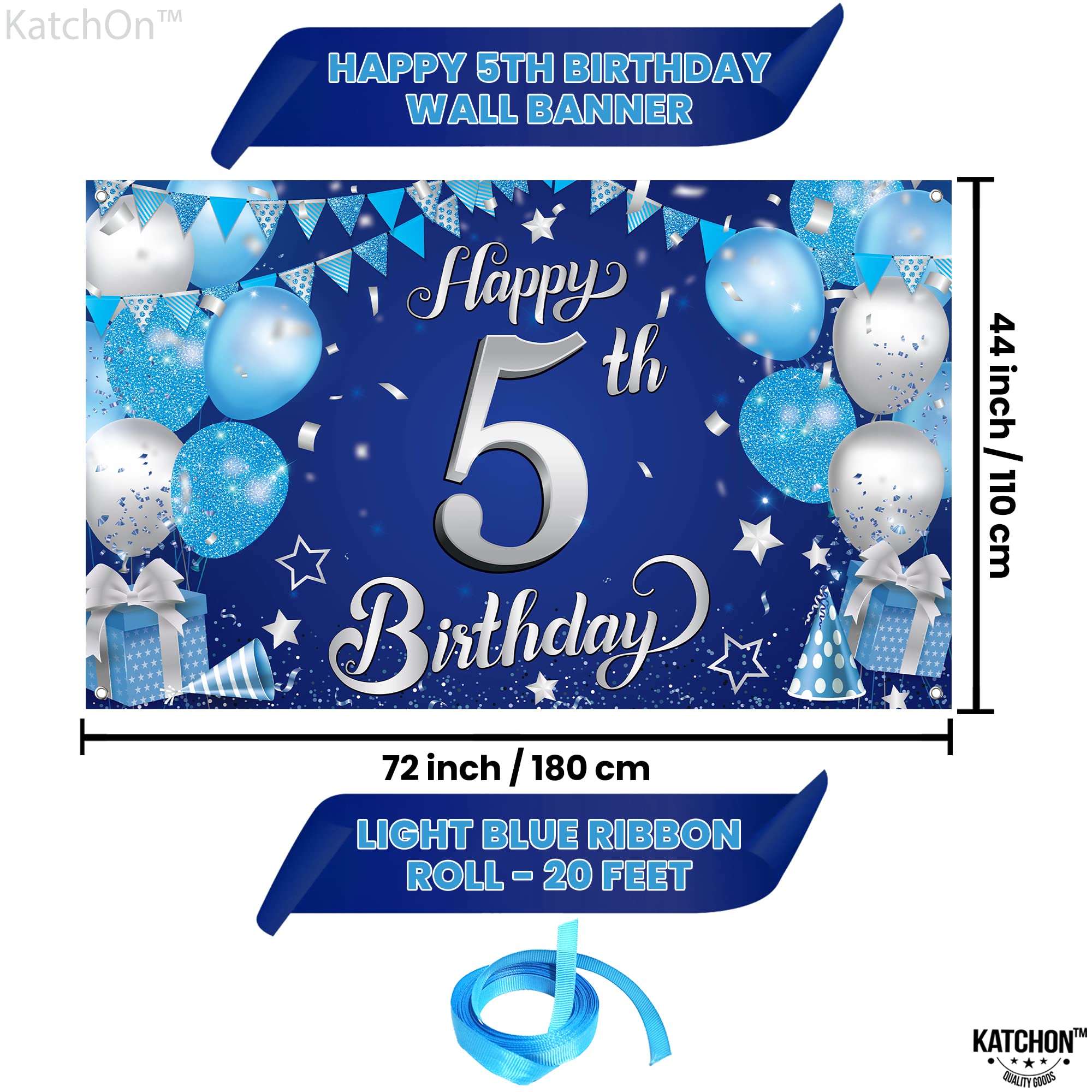 Unique Party Wimpelkette „Happy 5th Birthday“ ? Produktbild-Vorschau 3