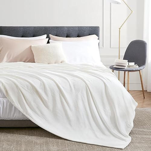 Vista 56 de Hansleep Manta de vellón tamaño individual, color verde azulado, suave y acogedora manta de franela mullida para cama, sofá, viajes, campamento