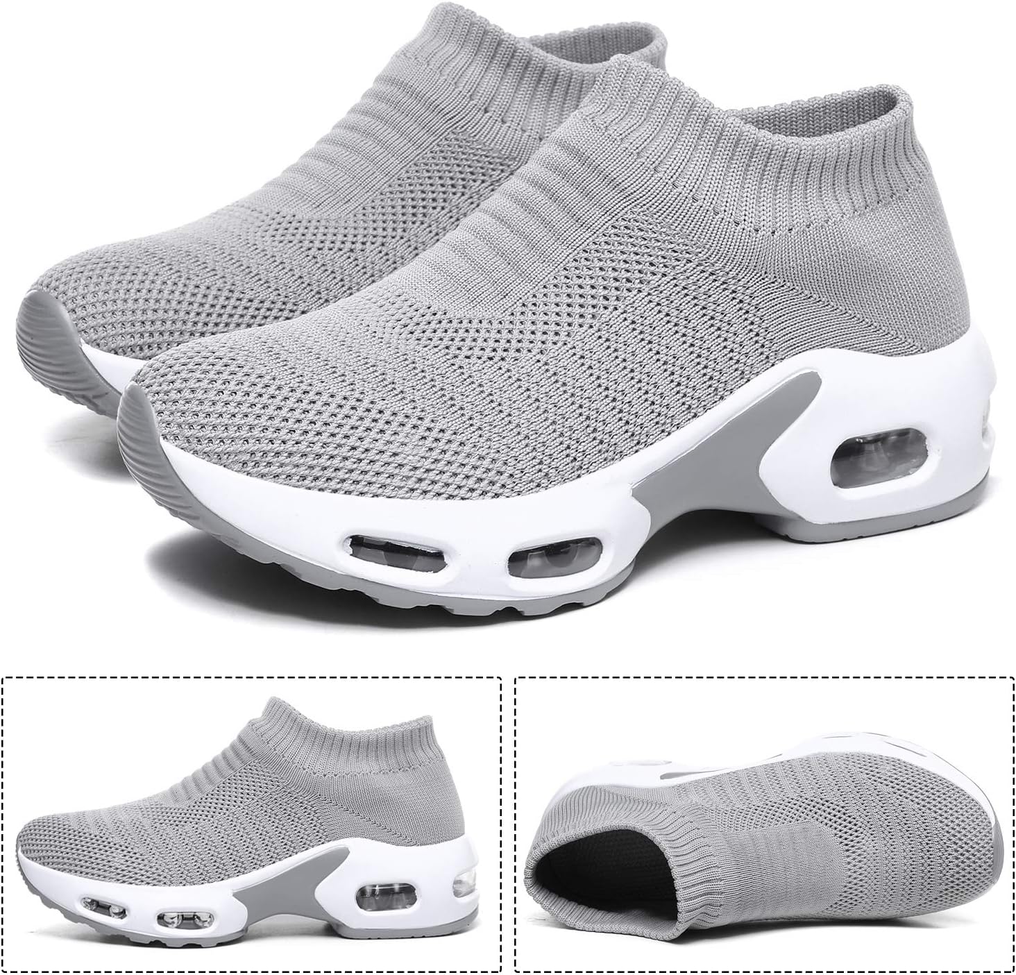 DimaiGlobal Women's Walking Shoes Sock Sneakers Slip On Comfort Mesh Fashion Cushion Lady Girls Modern Jazz Dance Easy Shoes Wedge Platform Loafers - Image 4