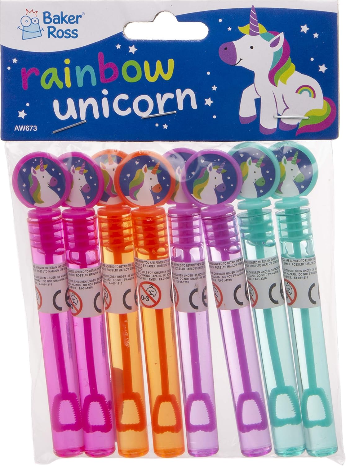Baker Ross Rainbow Unicorns Touchable Bubbles (Pack of 8)