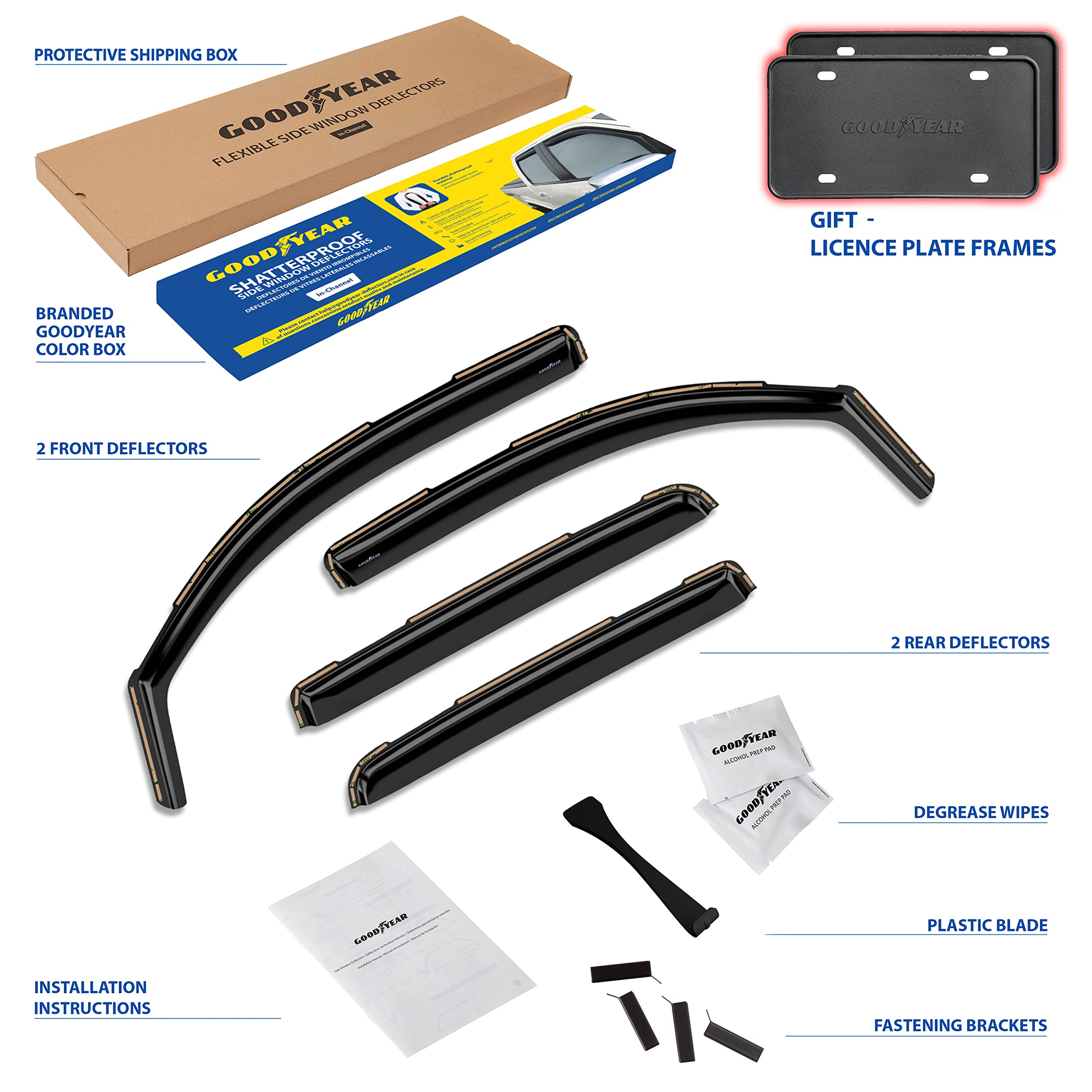 Viseras De Ventana En Canal Para Chevy Silverado GMC Sierra Crew Cab 2007-2013 | Juego De 4