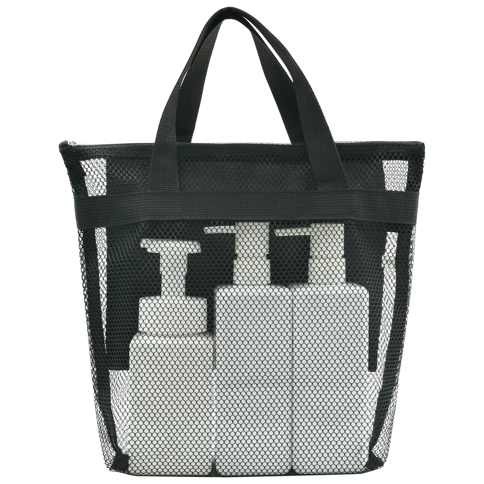ASBEFORE Mesh Shower Caddy Portable Beach Tote Bag Quick-Dry Caddy Organizer with Handle Camping Travel College Dorm Room