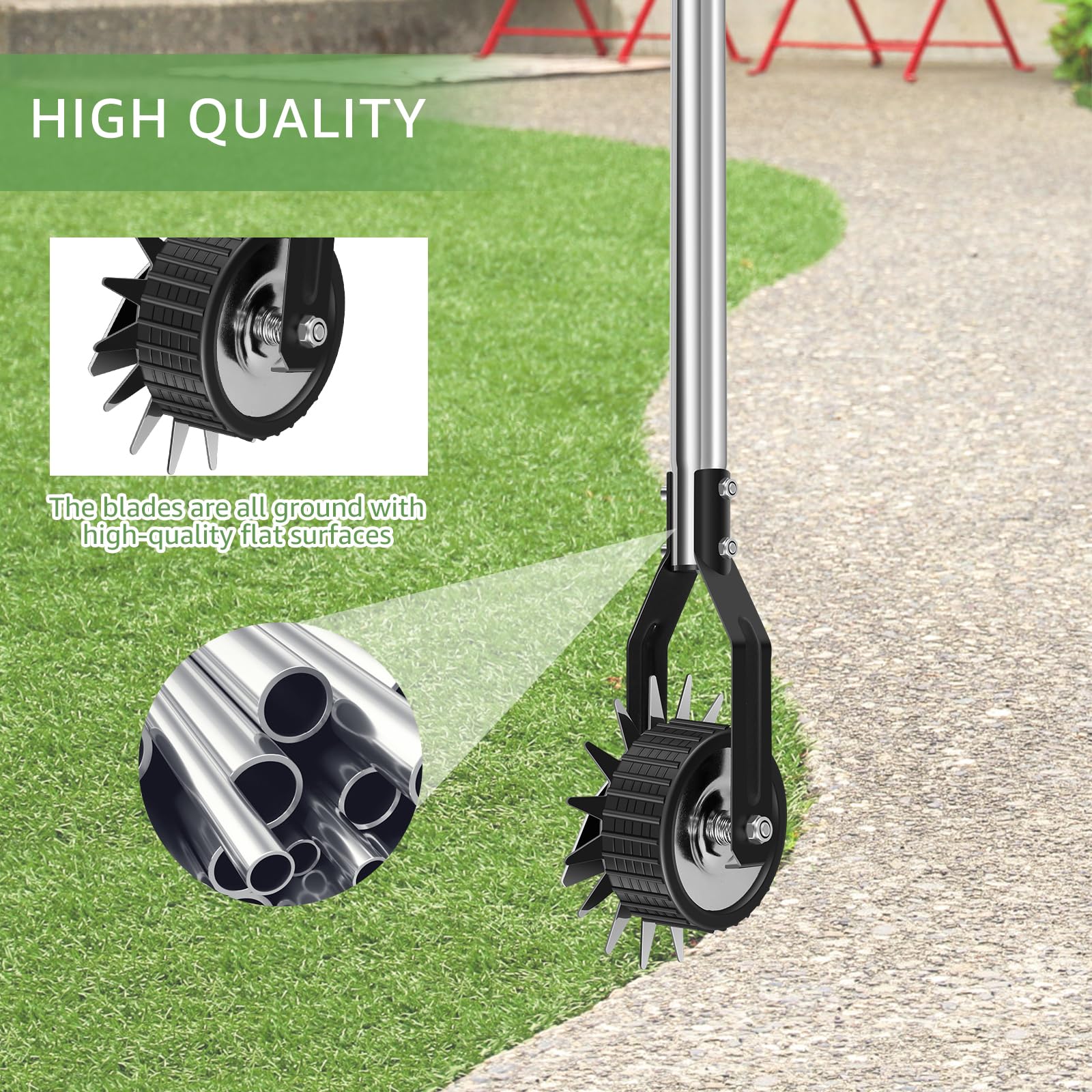 Manual Lawn Edger US Wheel Rotary Edger - With Adjustable Stainless ...
