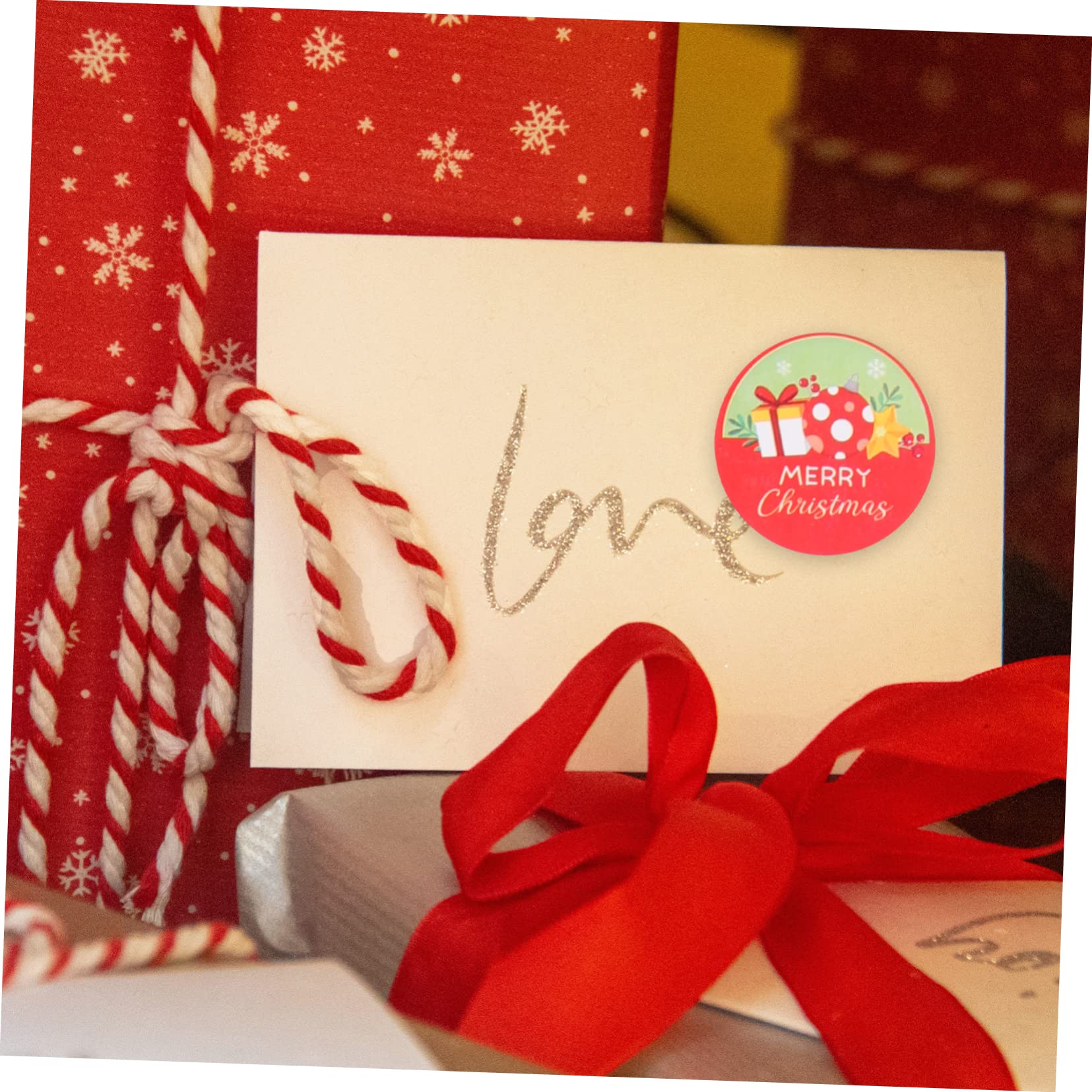 VILLCASE 16 Pz Adesivi natalizi stickers natalizi stickers natale sigilli d'oro per buste adesivi per sigillare buste adornare handmade etichette adesivi di Natale adesivi di tenuta