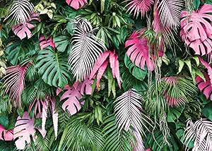 SJOLOON Jungle Green Leaves Backdrop Tropical Plants Photography Backdrop for Baby Birthday Party Newborn Studio Props 11586(7x5FT)