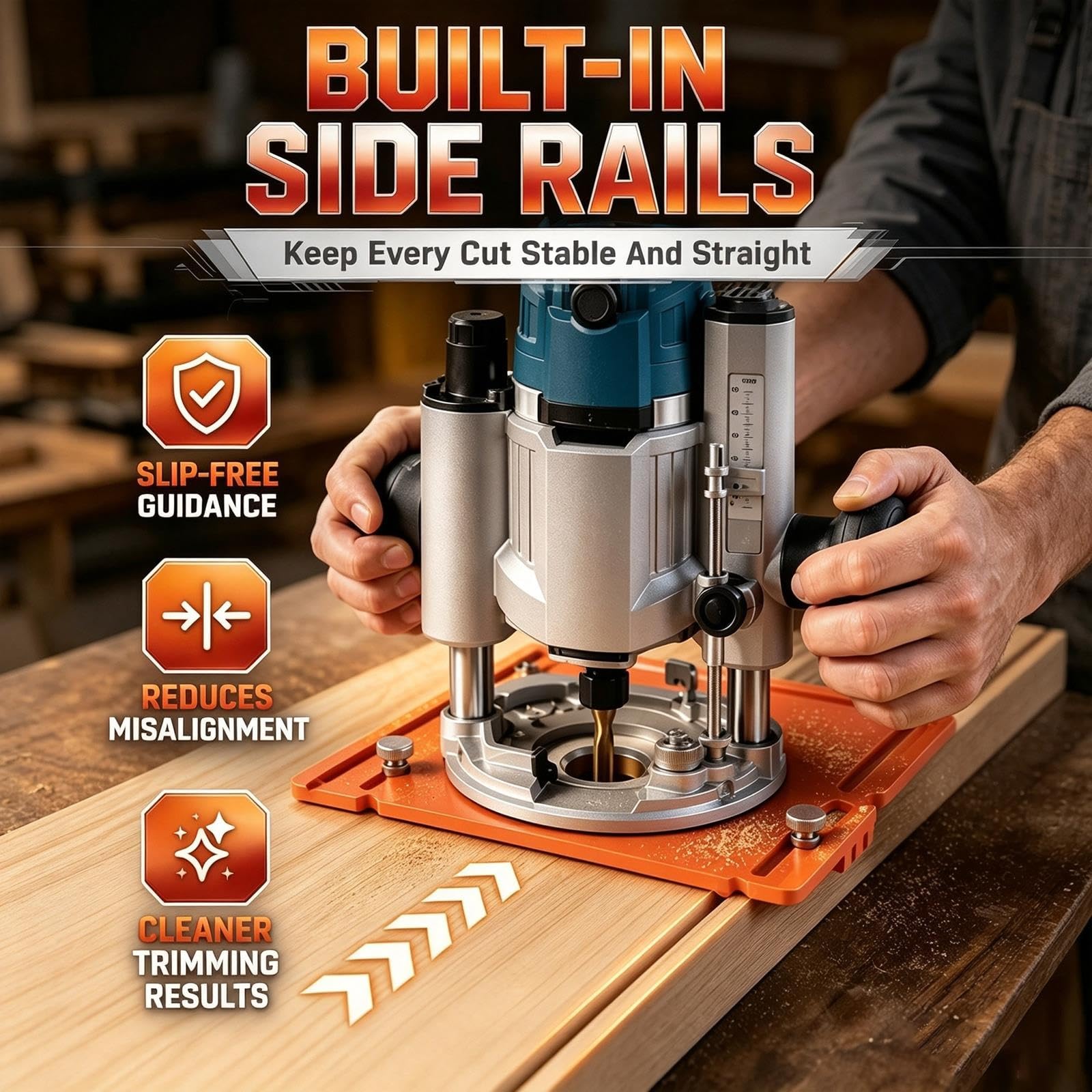 Placa Base Enrutador Madera Aleación Aluminio Escala Doble, Guante Incluido