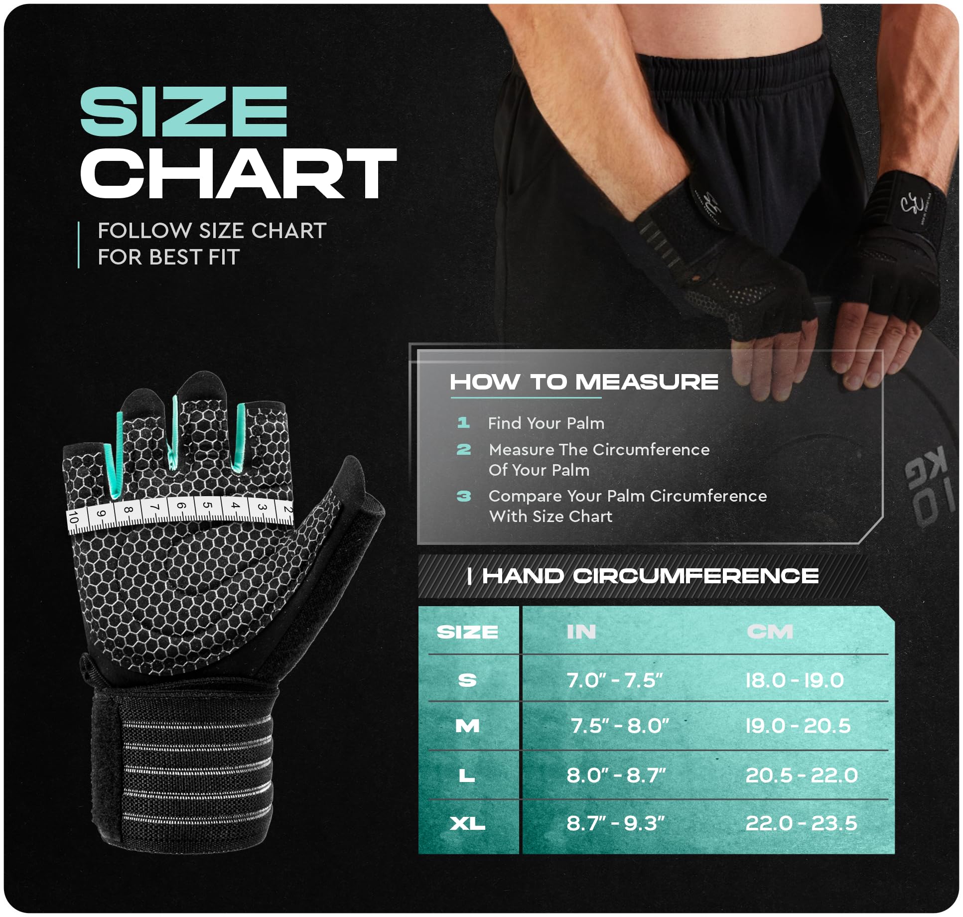 Special Essentials Gewichtheben Gym Handschuhe für Männer und Frauen - Fingerlose Trainingshandschuhe mit Anti-Rutsch-Polsterung und Handgelenkschlaufe - Perfekt für Übung, Radfahren & Training
