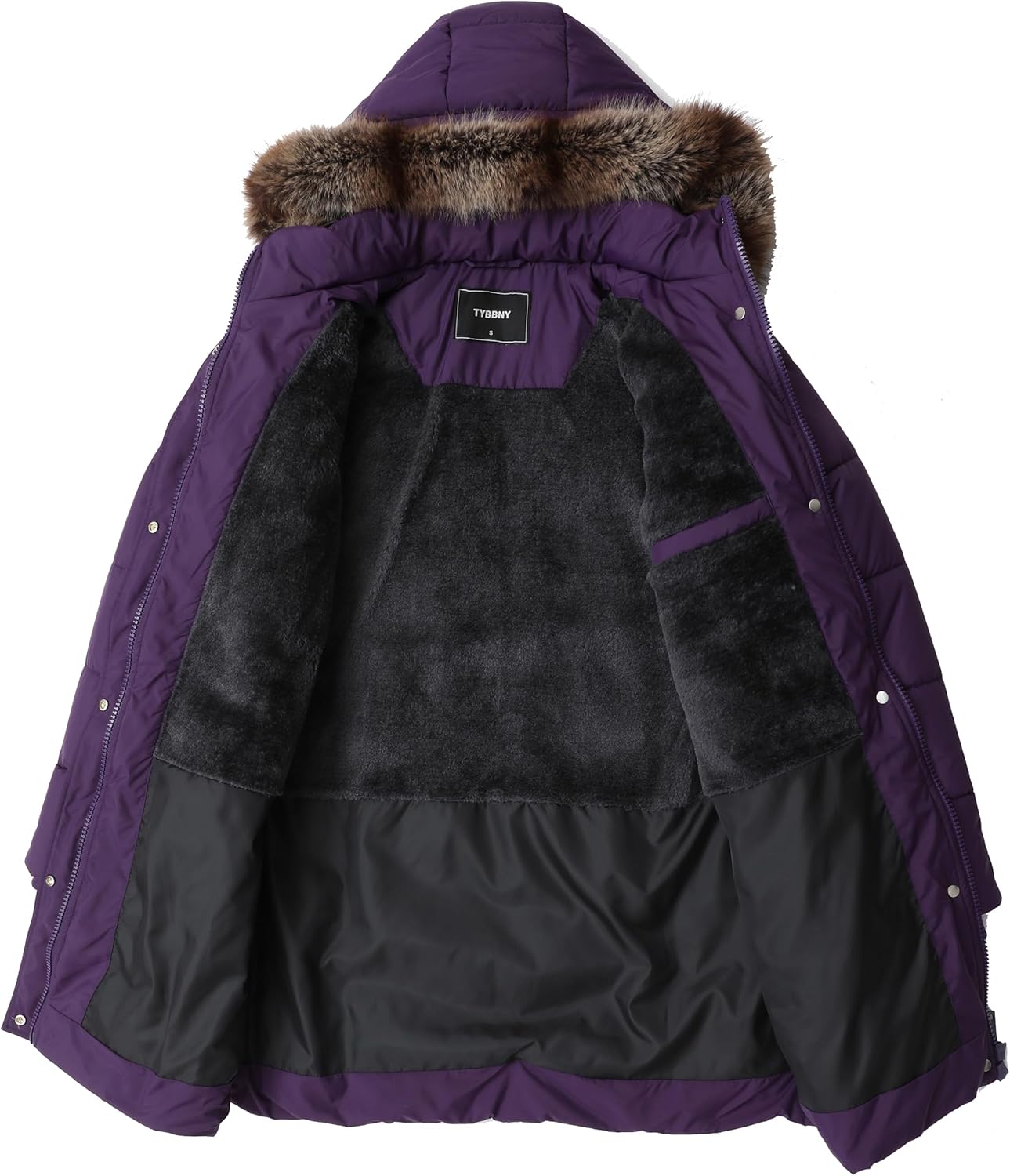 GOLDLADIES Women's Long Winter Puffer Coat Waterproof Jacket Thickened Down Alternative Parka with Detachable Hood - Image 4