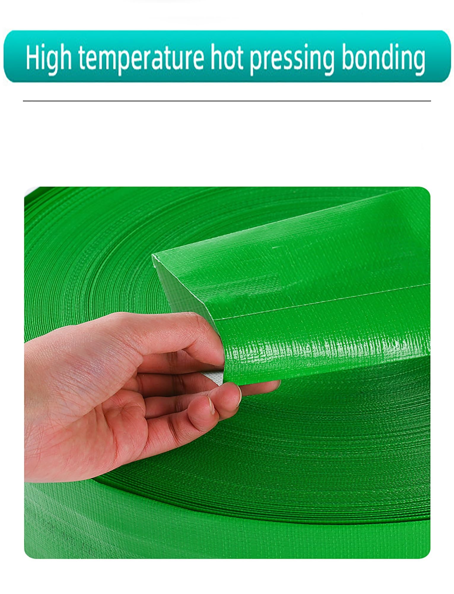 Manguera de Descarga Layflat, Manguera de Descarga Agua for jardín, Tela Trenzada Plana, Color Verde, Varios tamaños(3 Inches x 164 Feet)