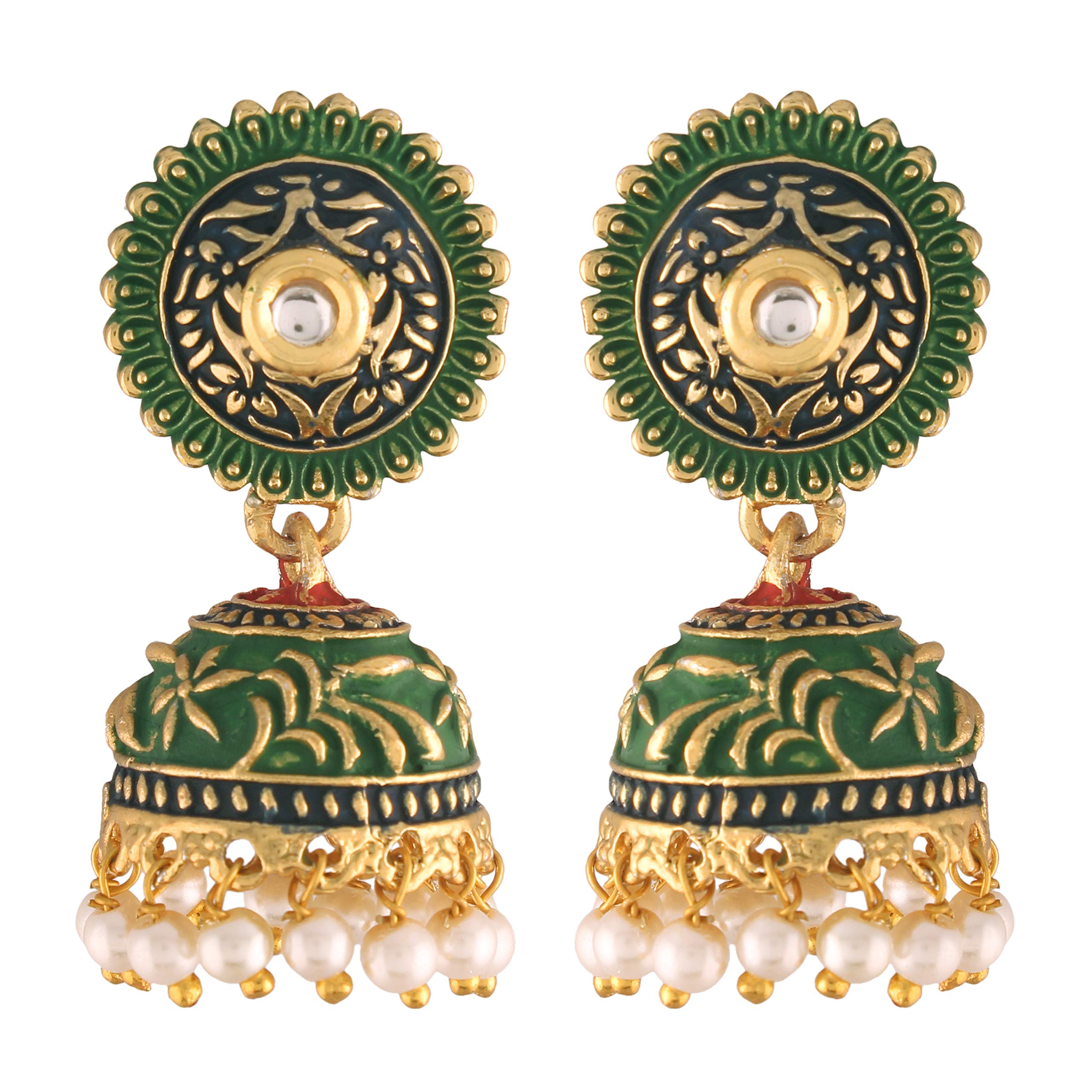 See full amazon price history chart for I Jewels Gold Plated Handmade Enamel Meenakari Matte Finish Traditional Jhumka for Women/Girls (A86E02G) I Jewels Gold Plated Handmade Enamel Meenakari Matte Finish Traditional Jhumka for Women/Girls (A86E02G) (B08JGKBN8G) Amazon Price History, Amazon Price Tracker
