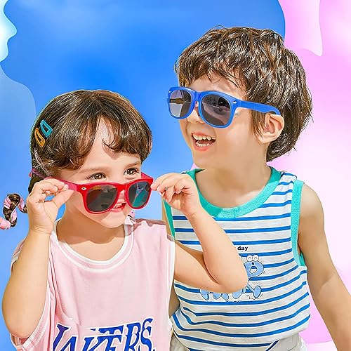 Miniatura 7 de GINMIC Gafas de sol para niños a granel, paquete de 36 lentes de sol para niños, regalos de fiesta, lentes de sol neón para niños y niñas, gran