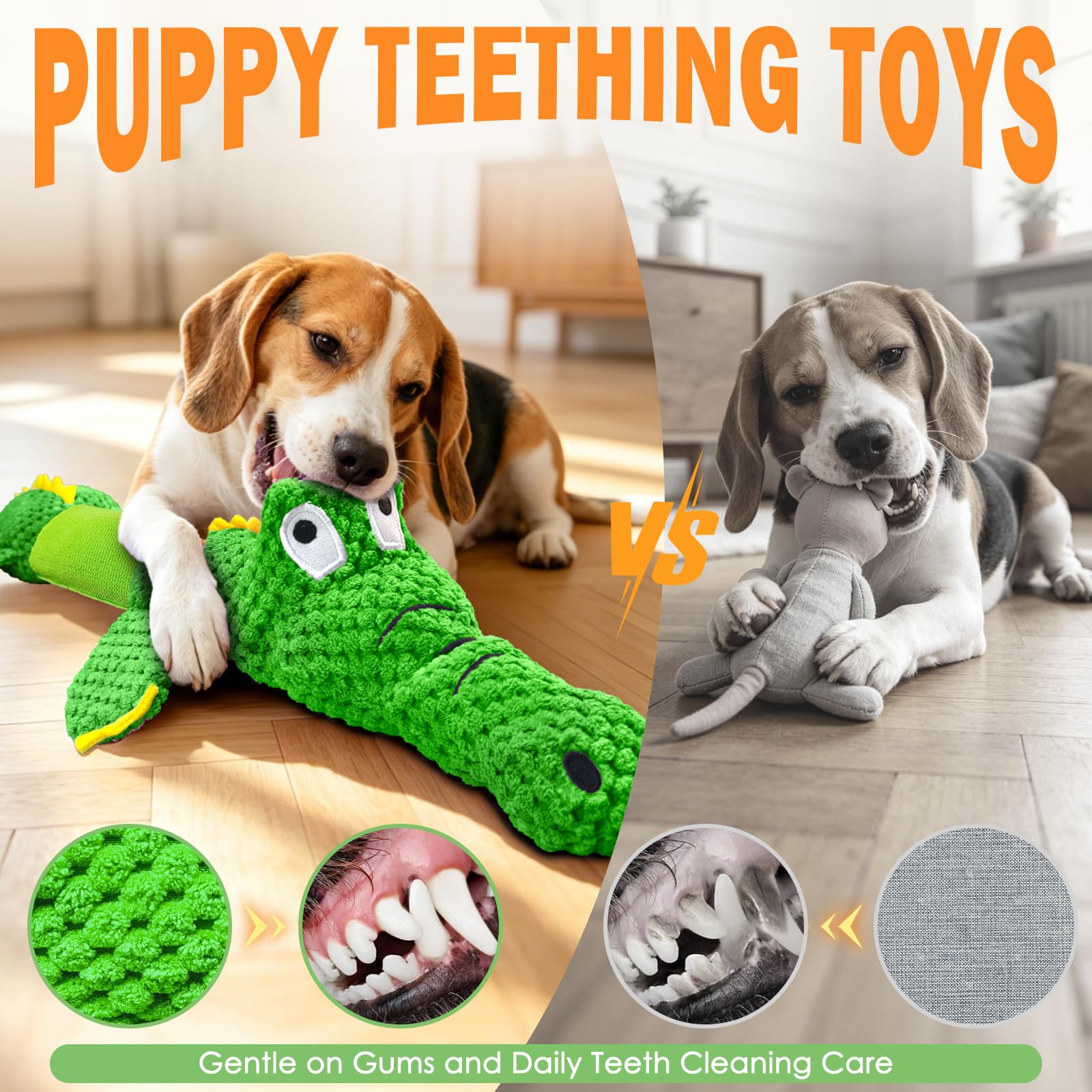 WOWBALA Hundespielzeug, Hundespielzeug Große Hunde Quietschendes Hundespielzeug Interaktives Kauspielzeug Robuster Plüsch Spielzeug Kuscheltier Hund