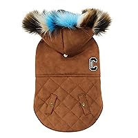 Croci Giubbotto per cani con cappuccio Shearling, taglia dorso 45 cm