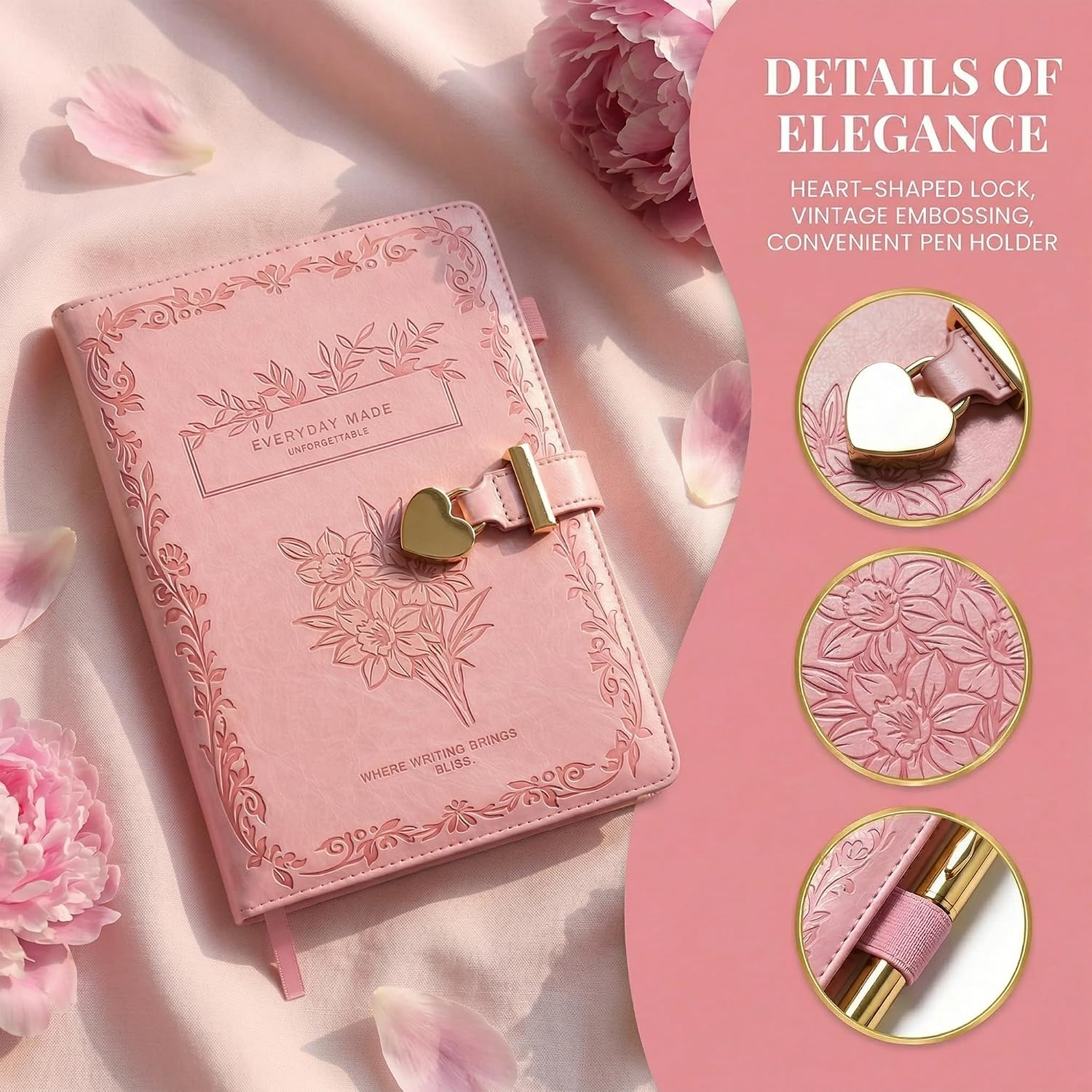 Diary with Lock for Girls, Cute Journal with Lock and Key, 8PCS Diary Gift Set Birthday Gift Idea for Teen Girls, Secret Lockable Diary, Ideal Gifts for 8 9 10 11 12 13 14 Year Old Girls