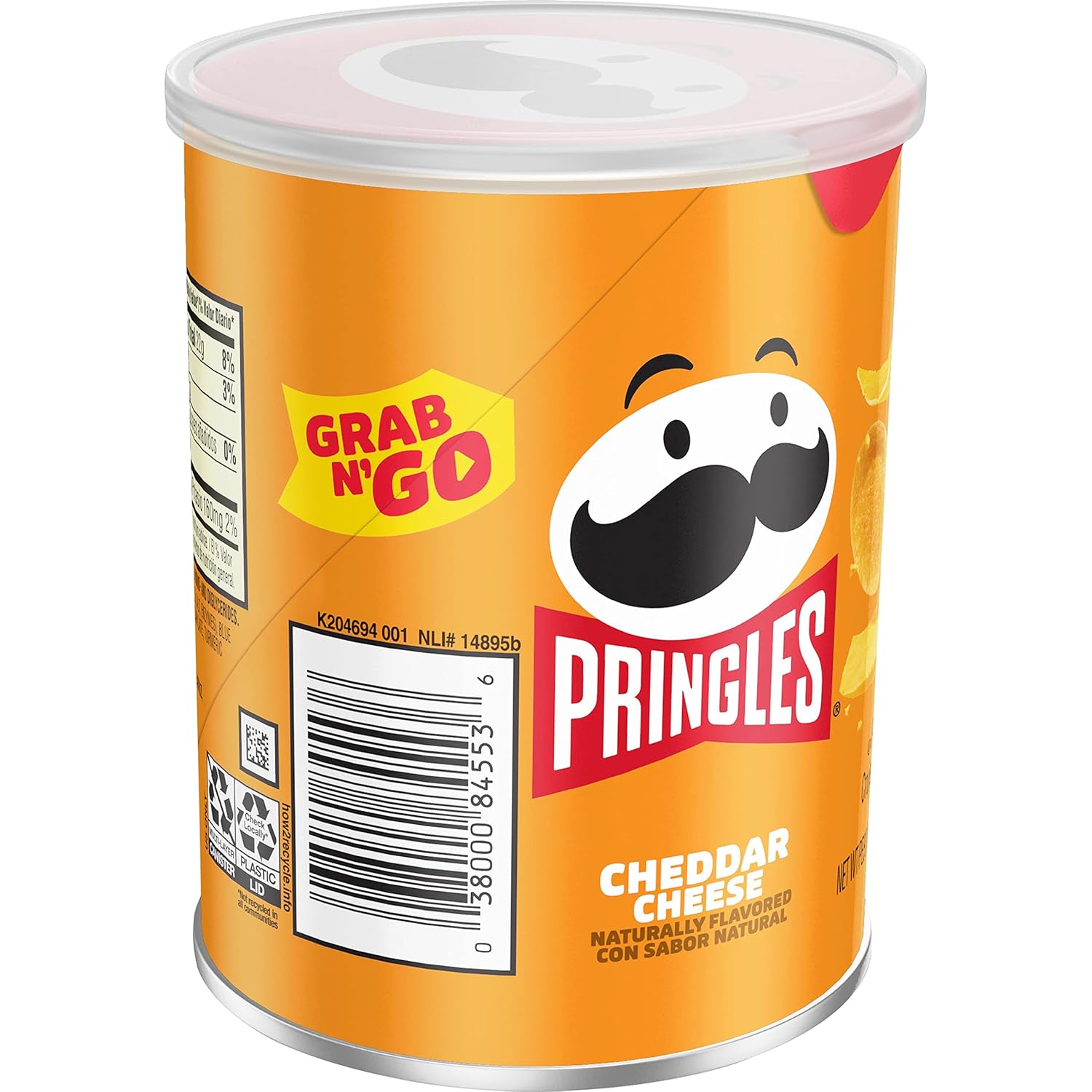 Pringles Potato Crisps Chips, Kids Lunch Snacks, Grab N' Go - Cheddar Cheese & Original (12 Cans)