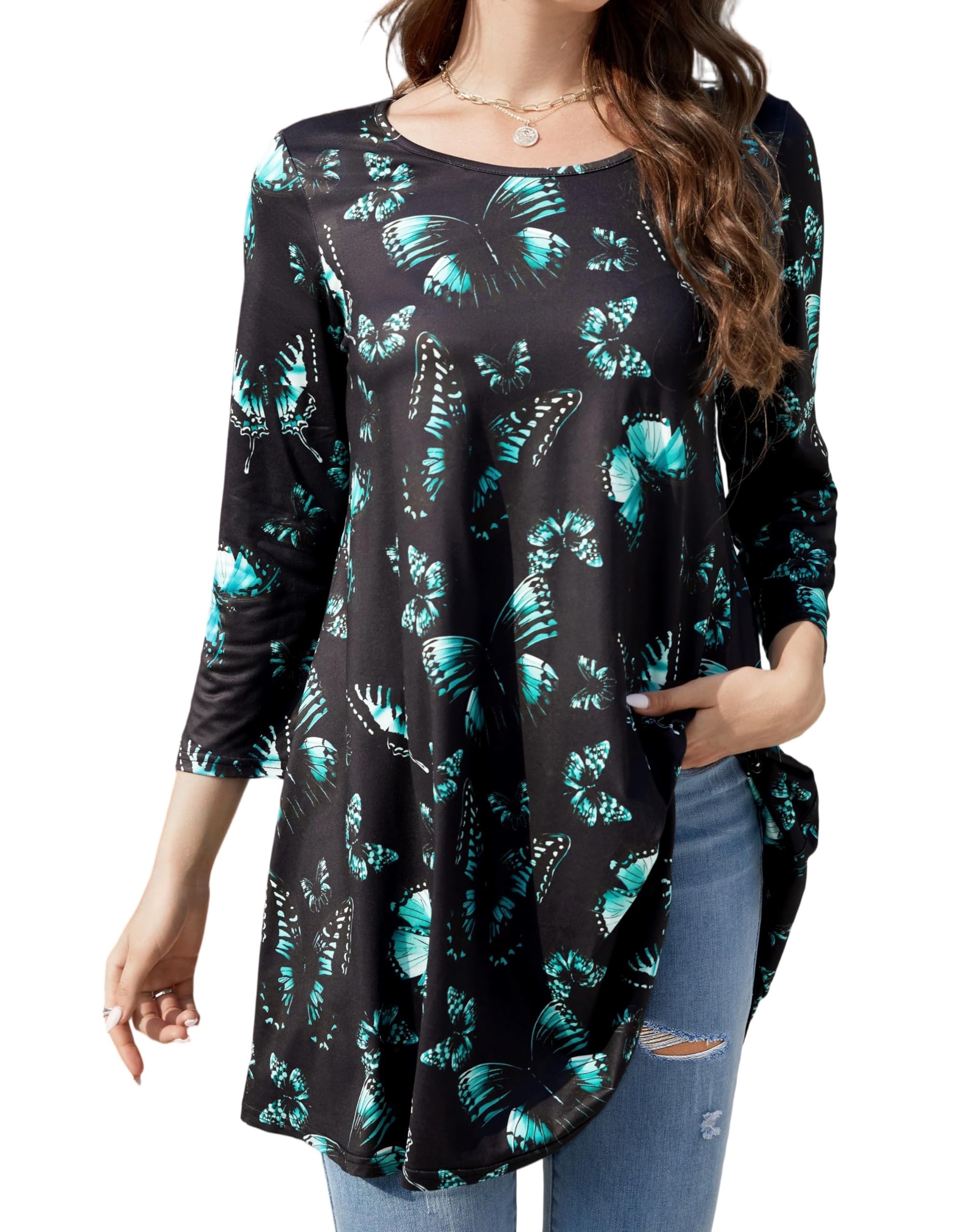 Tunique en maille extensible - - Femme