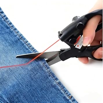 Professional laser guided fabric scissors, Capable Of Fast Direct Cutting, Suitable For Fabric Paper Art, Upgraded Ergonomic Handle