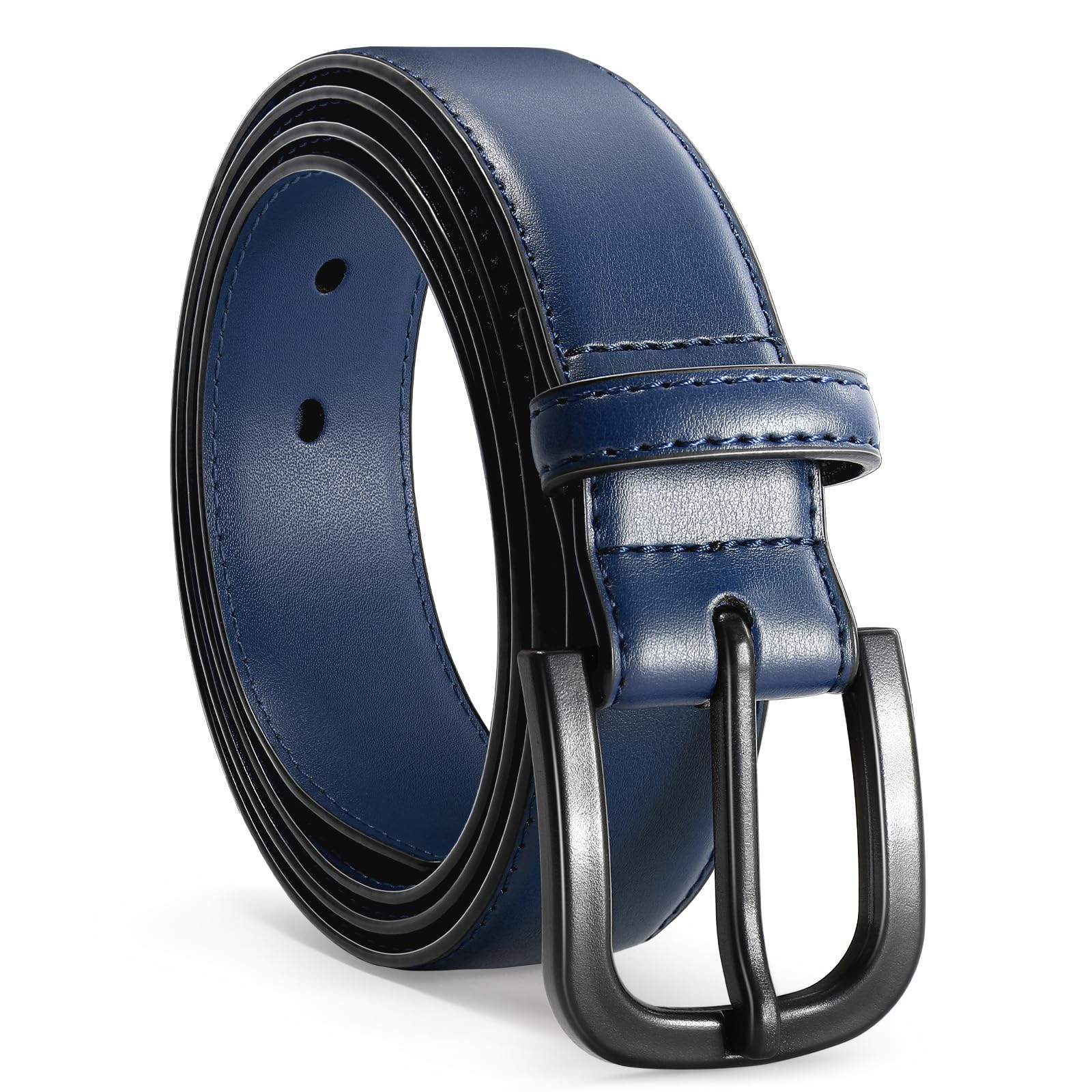 VONMELLI Herren Gürtel Metallfreier Ledergürtel Herren TSA-geprüft Metallfreier Arbeitsgürtel Jeans mit Hypoallergener Schnalle