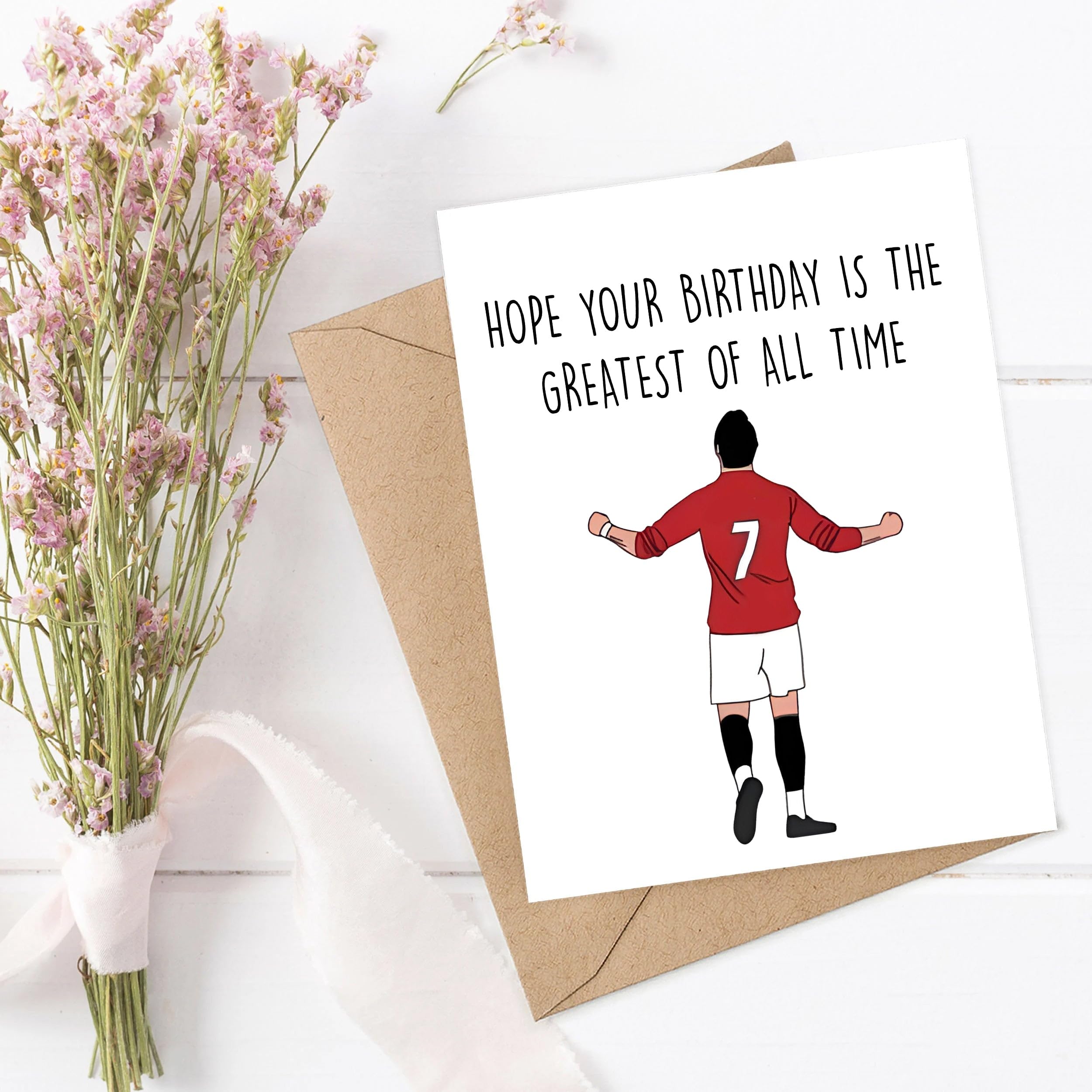 LouiseGifts Hope Your Birthday Is The Greatest Of All Time - Ronaldo Birthday - Soccer Card - Football Card